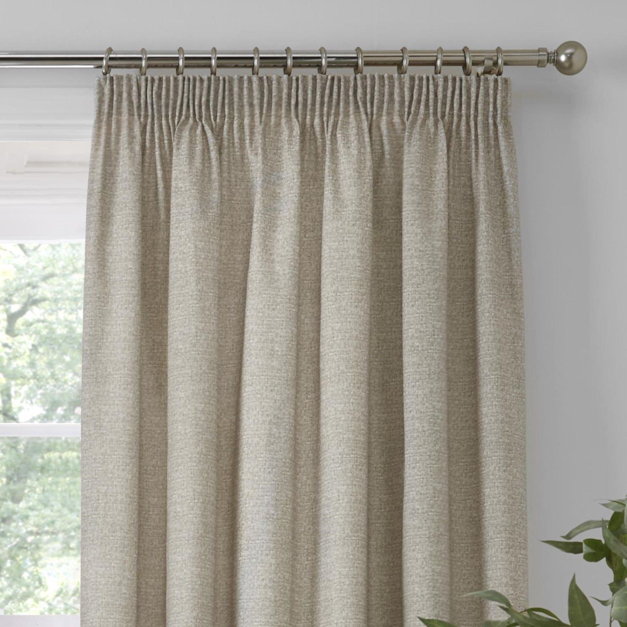 Natural - Dreams and Drapes - Pembrey Textured Pencil Pleat Curtains & Tie-Backs - 3