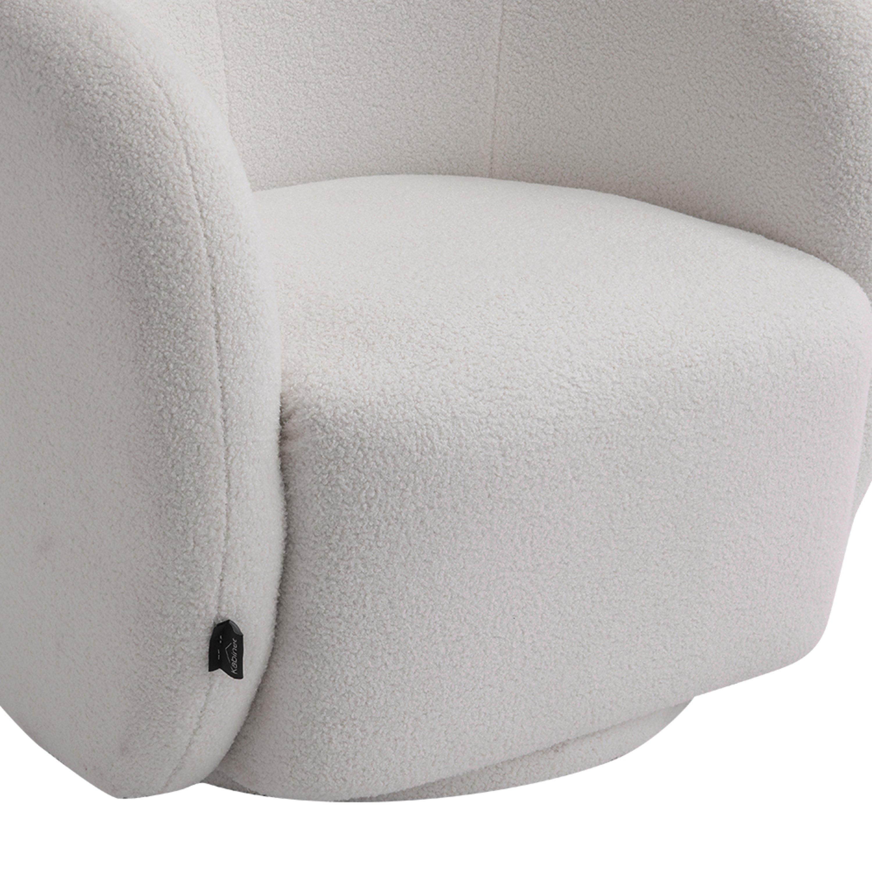 White - Kabinet UK - Boucle Upholstered Single Sofa White - 11