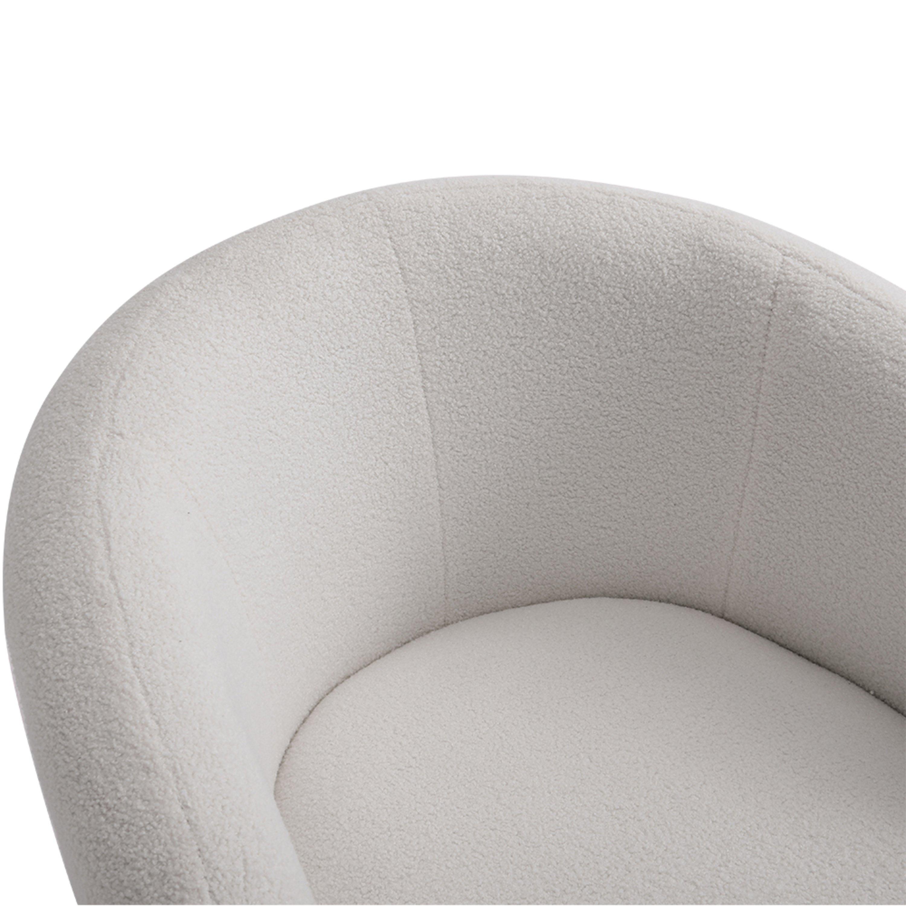 White - Kabinet UK - Boucle Upholstered Single Sofa White - 9