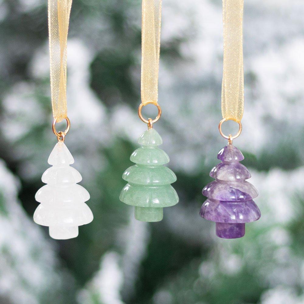 Multi - Something Different - Set of 3 Crystal Christmas Tree Decorations - 1