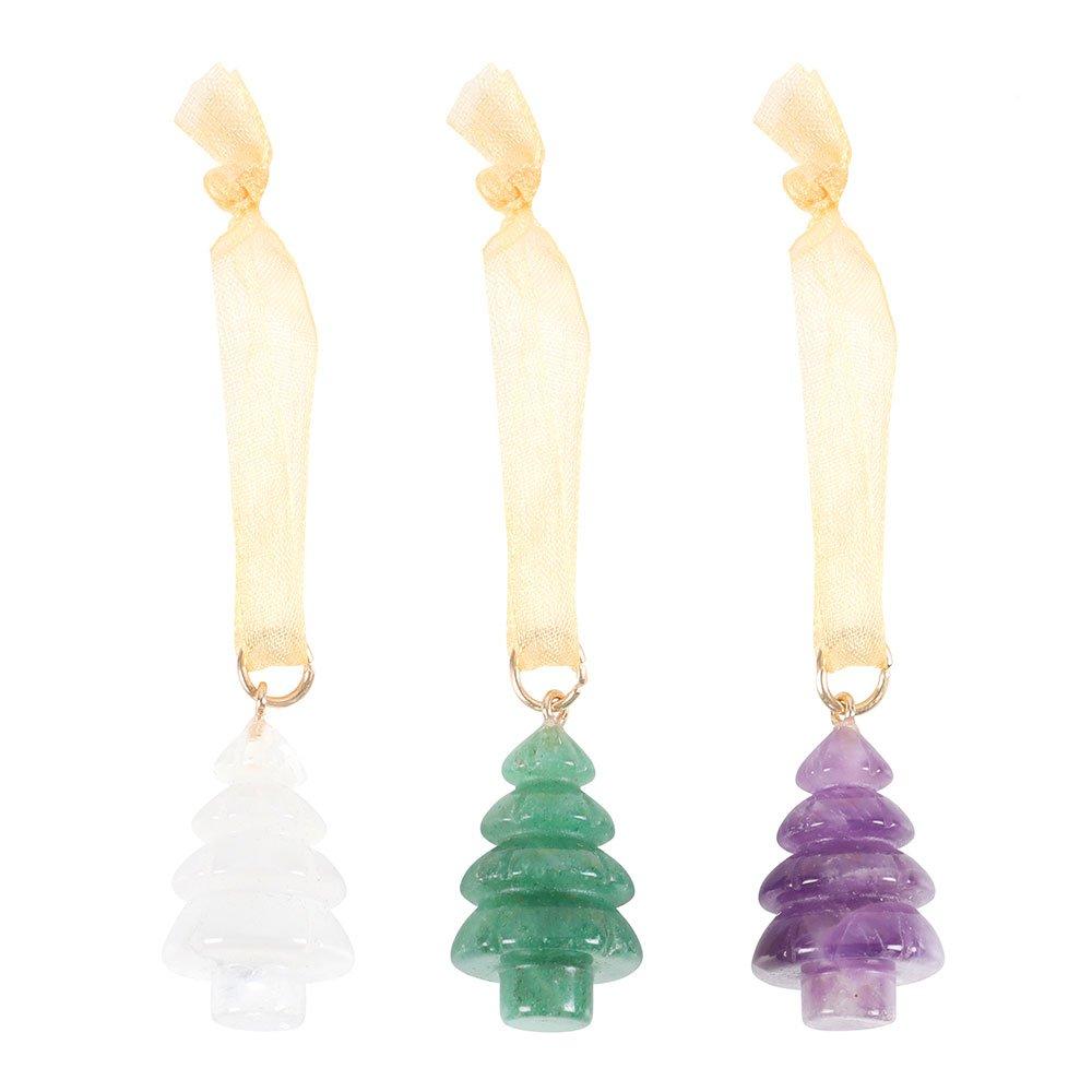 Multi - Something Different - Set of 3 Crystal Christmas Tree Decorations - 2
