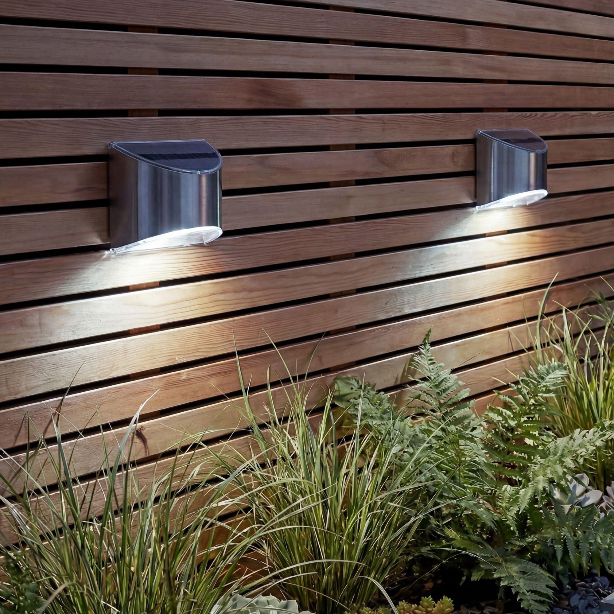 Silver - Streetwize - Lucent Solar Fence Lights (Pack of 2) - 1