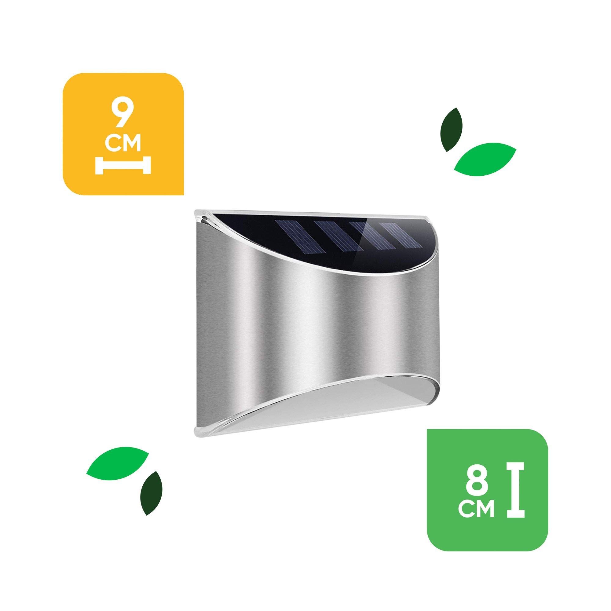 Silver - Streetwize - Lucent Solar Fence Lights (Pack of 2) - 2