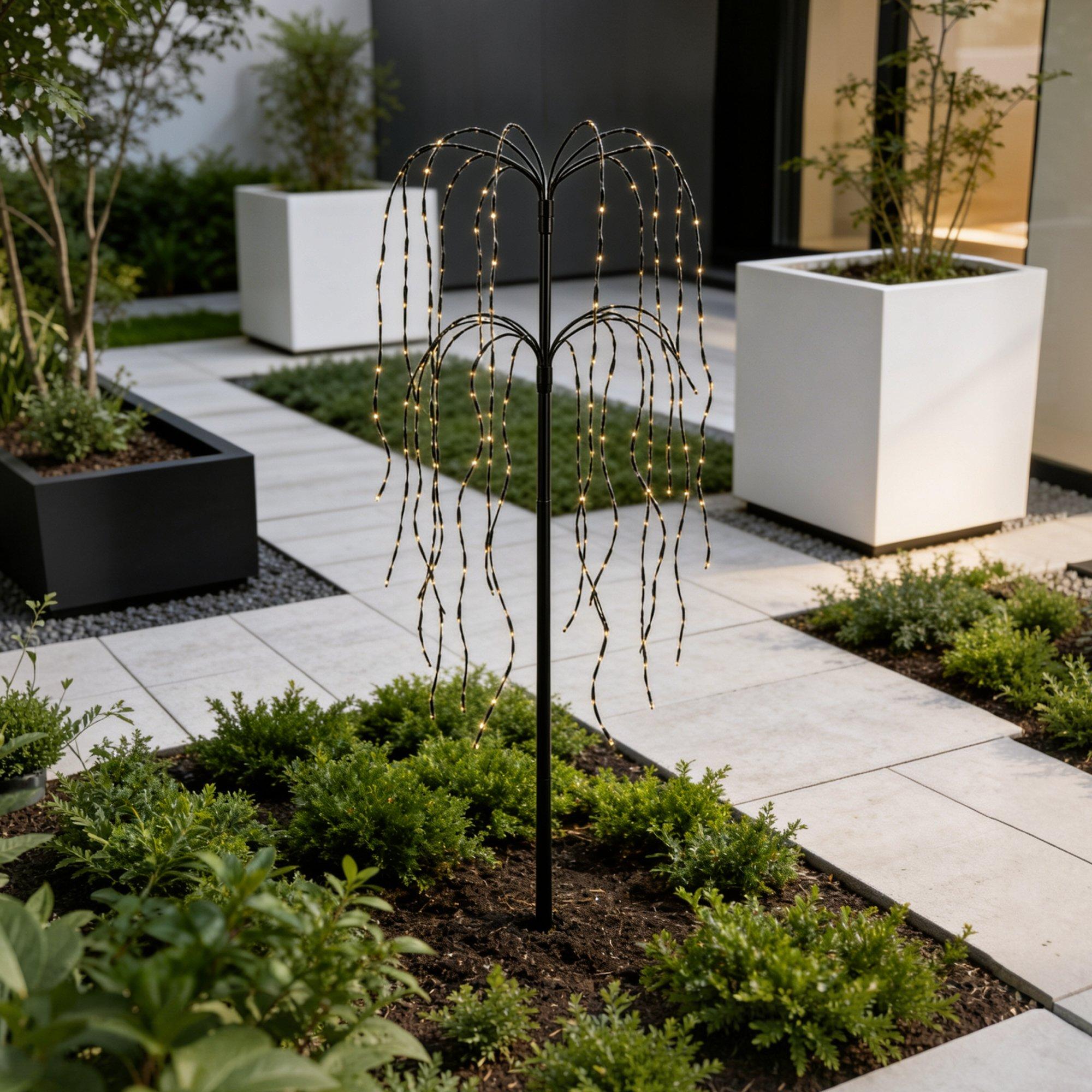 White - Streetwize - Willow Tree with Solar Lights - 1