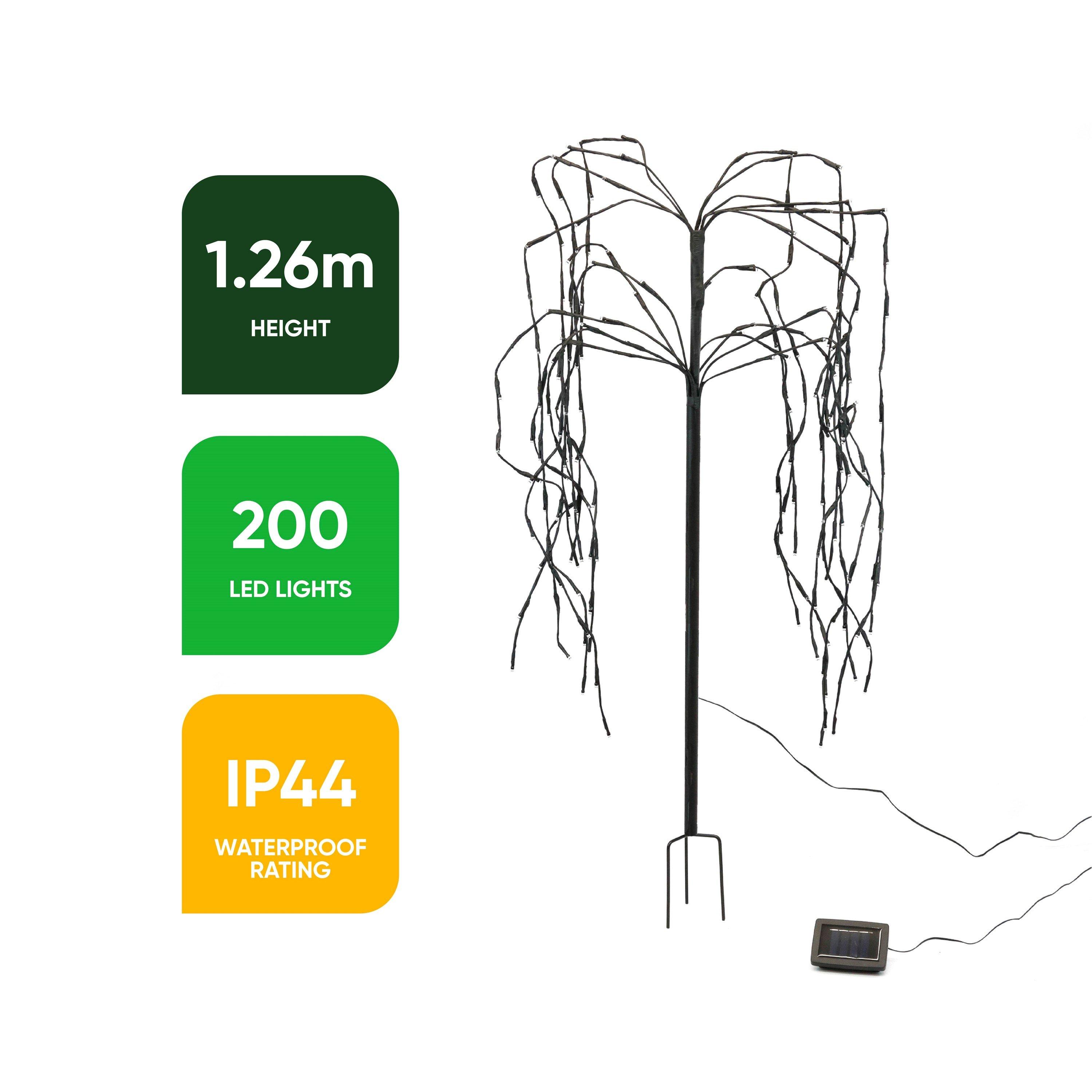White - Streetwize - Willow Tree with Solar Lights - 2