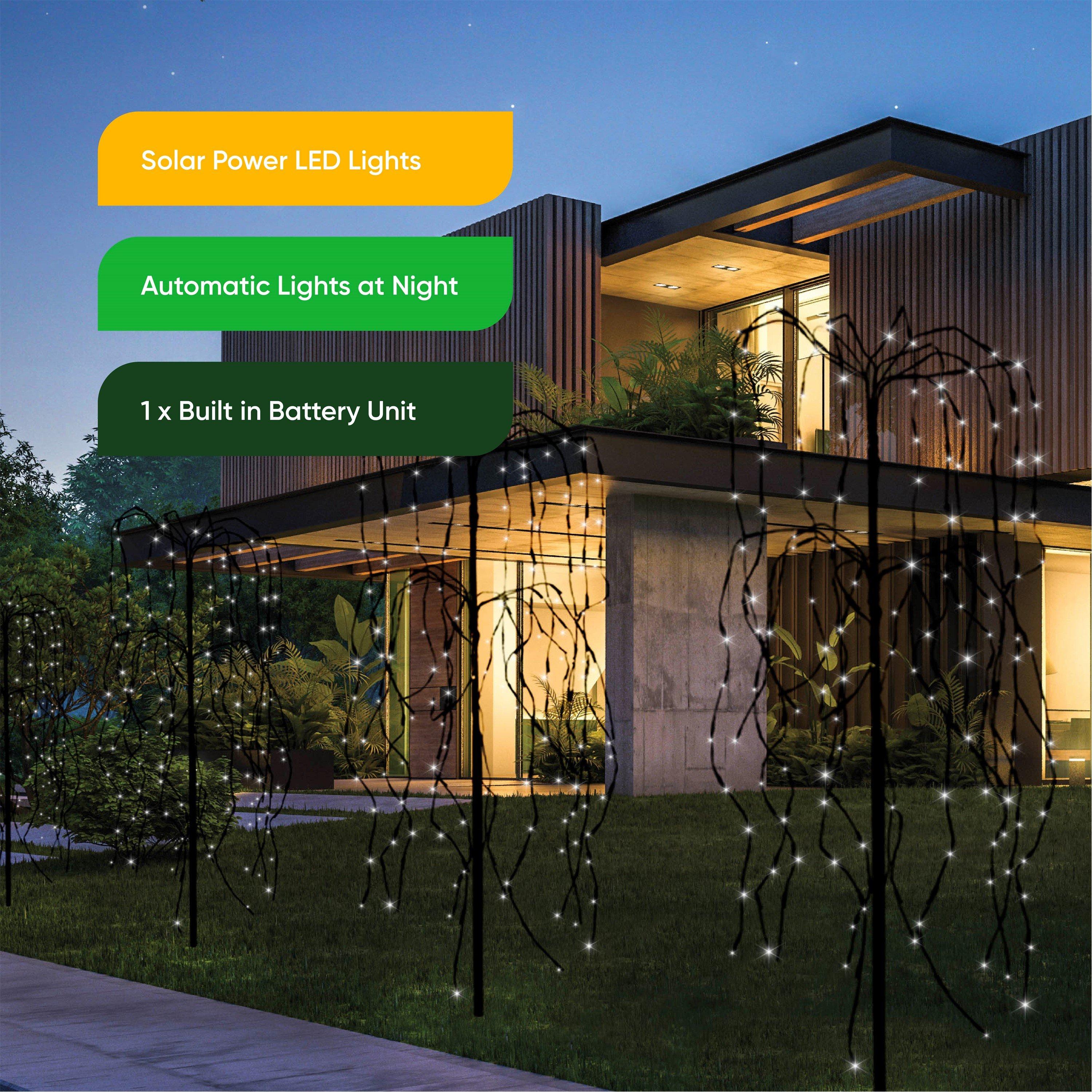 White - Streetwize - Willow Tree with Solar Lights - 6