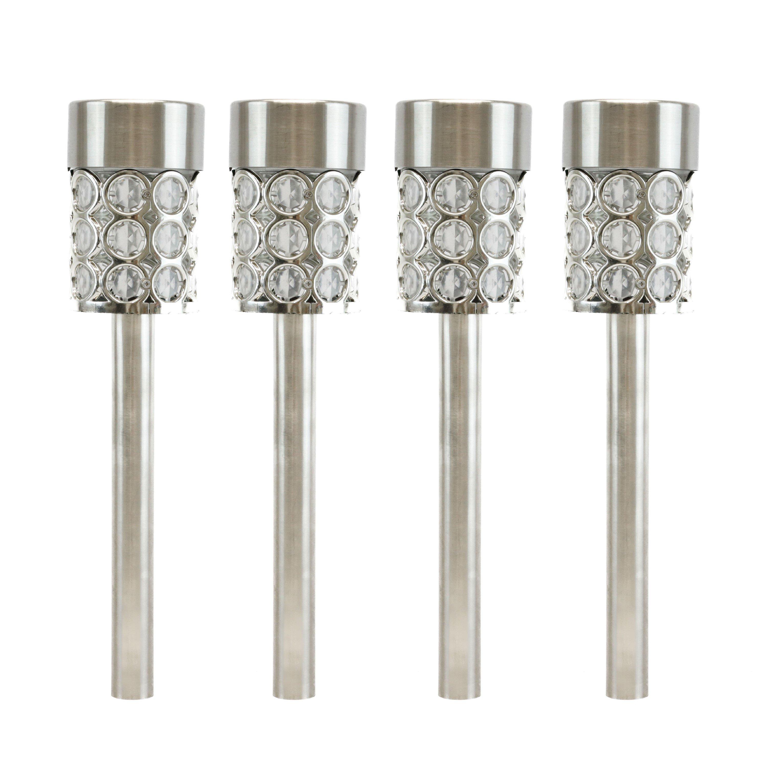 Streetwize Pack of 4 Solar Crystal Stake Lights