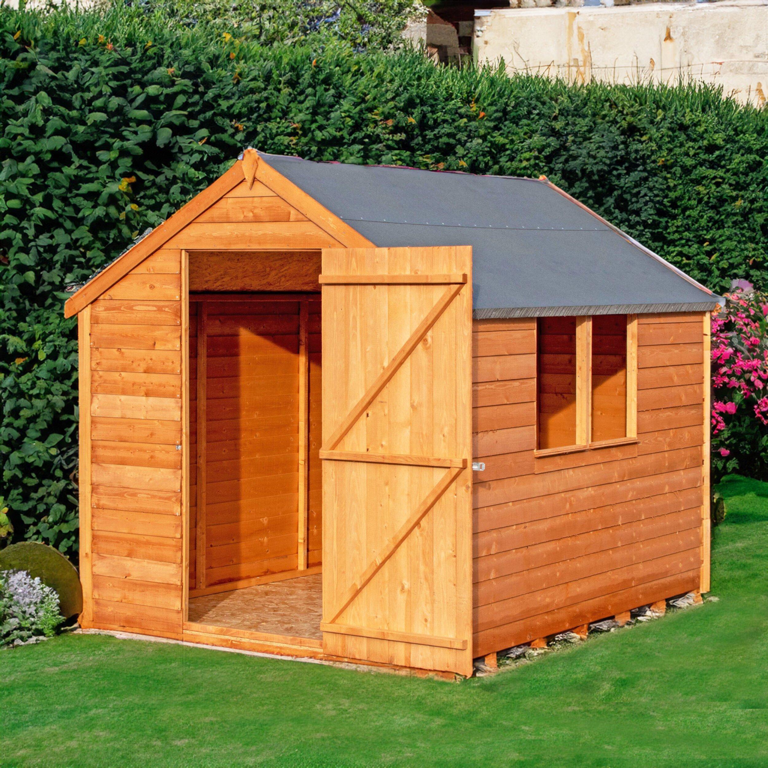 Shire Garden Value 8x6 Shed with Window - Brown - Overlap Cladding - Pine Wood - Made in Britain - Image 6