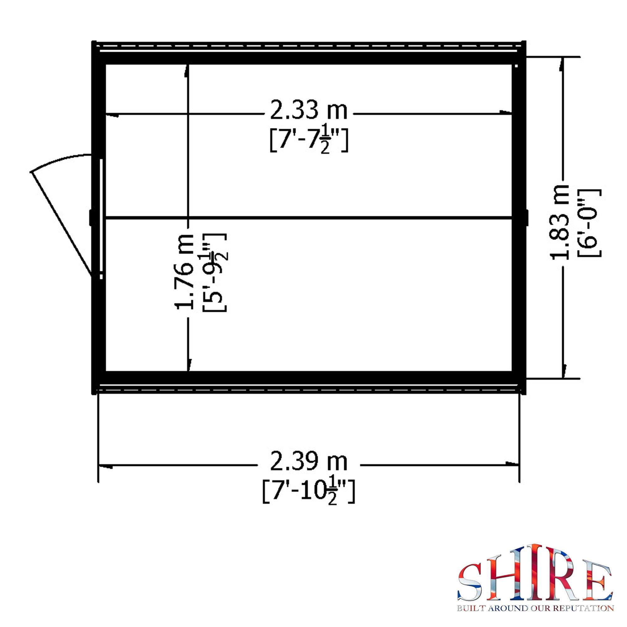 Wood - Shire - Overlap Apex 8x6 Single Door Value with Window - 3
