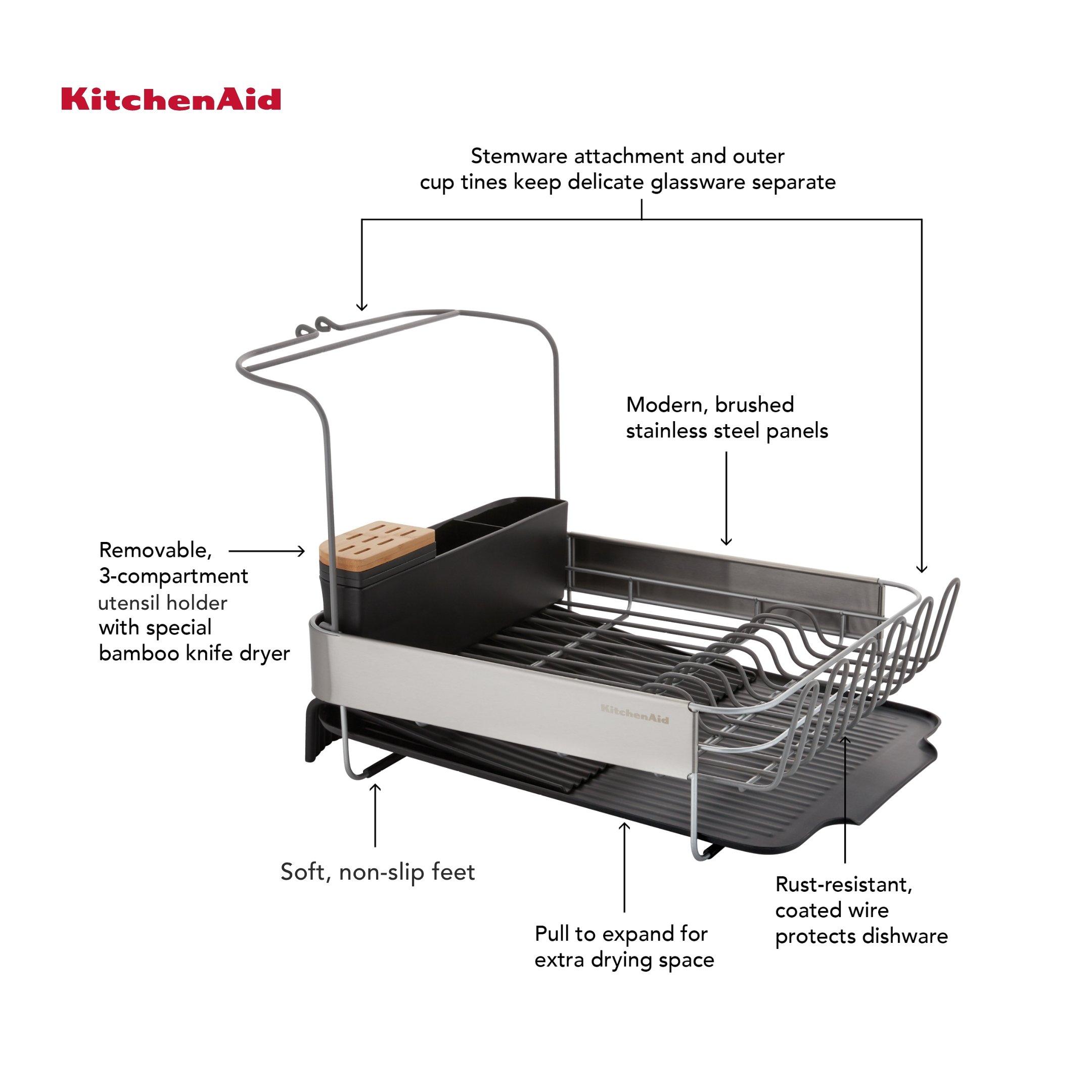 Grey - KitchenAid - Expandable Dish-Drying Rack - 5