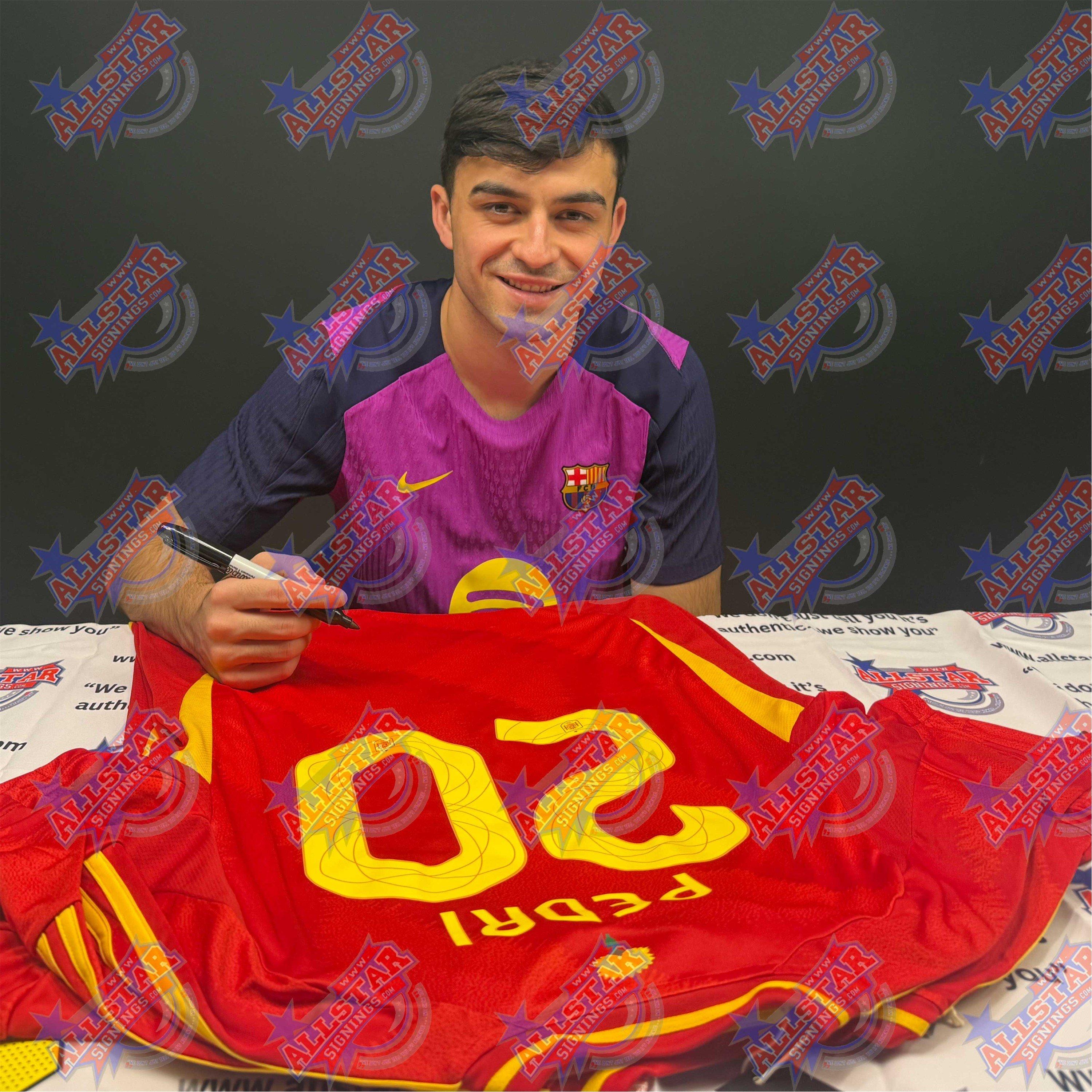 Red - AllStarSignings Ltd - Pedri Signed & Framed Spain football shirt - 2