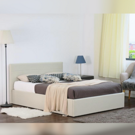 Comfy Living Fabric Gas Lift Bed and Mattress