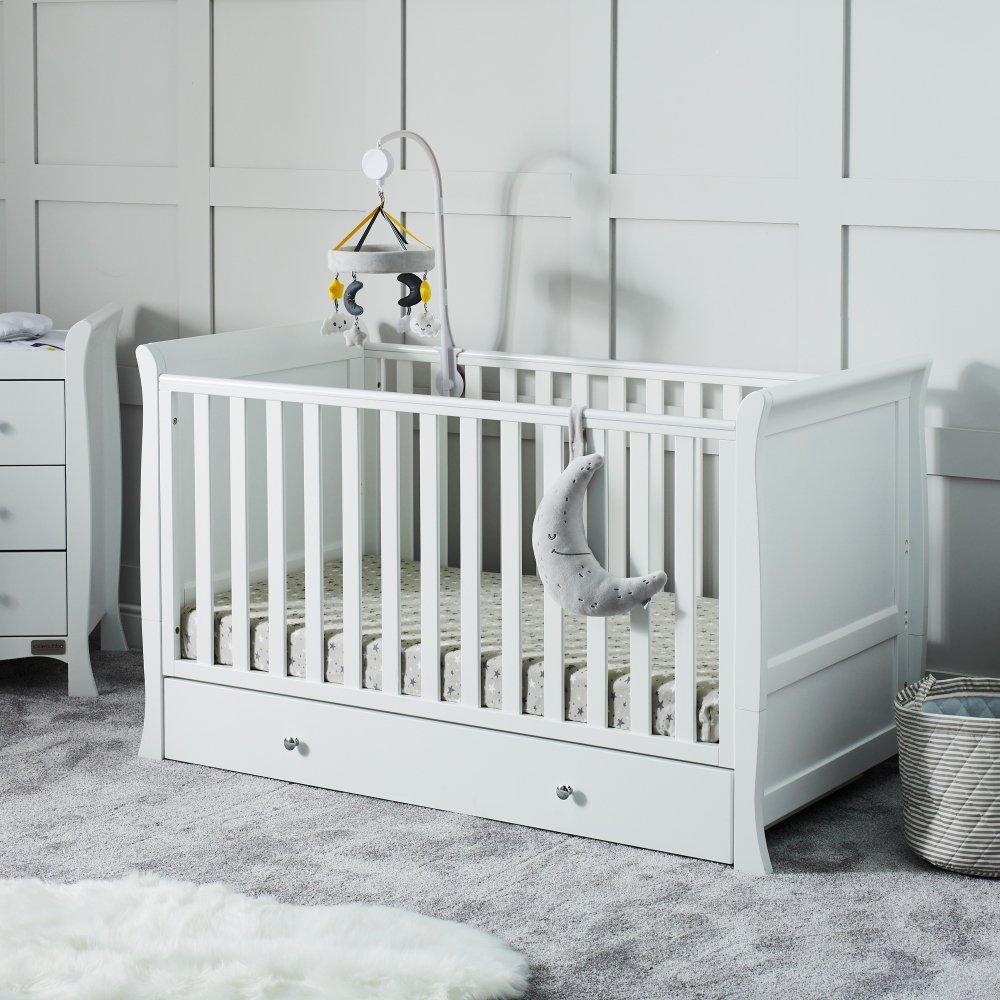 White - Ickle Bubba - Snowdon Cot Bed & Fibre Mattress - 1