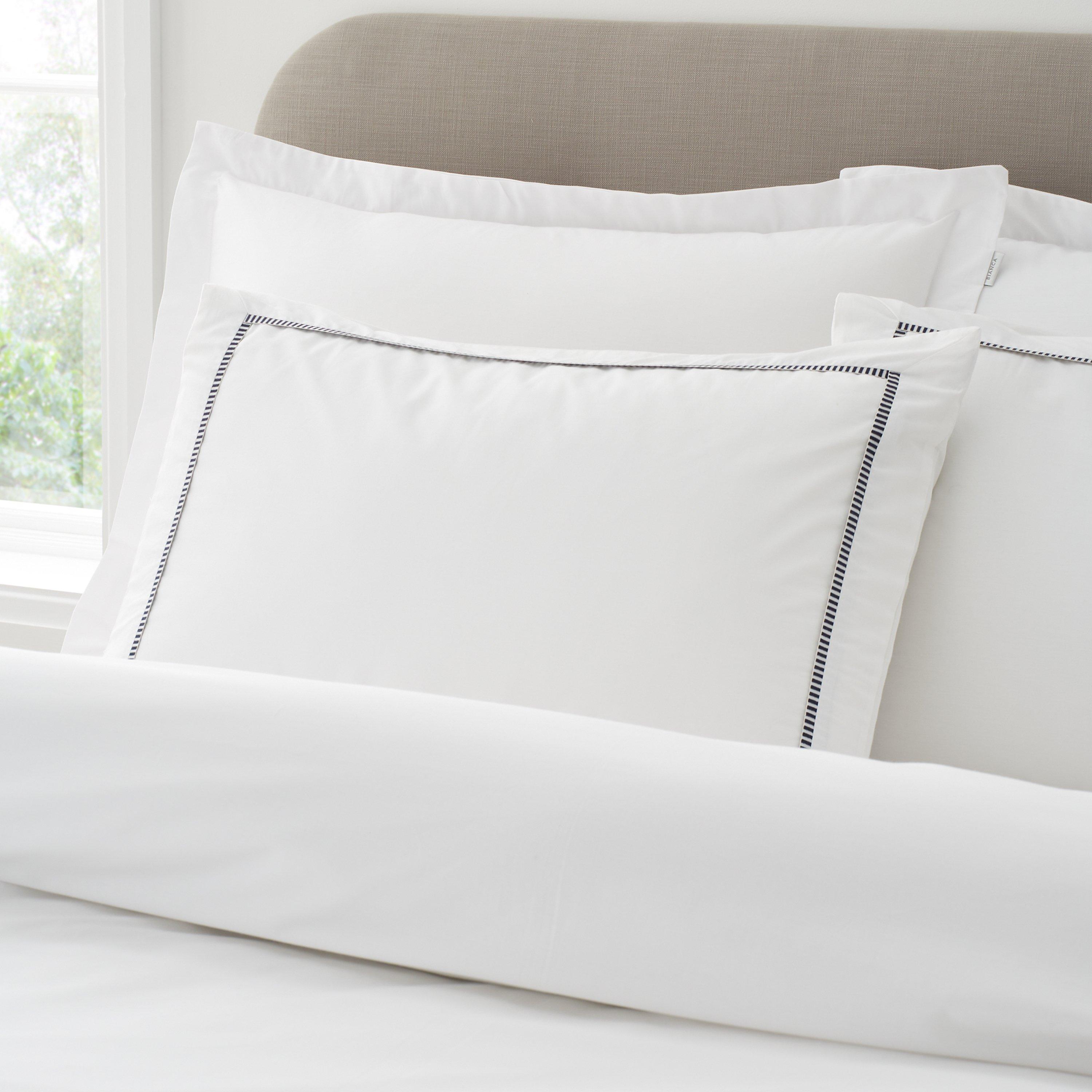 White / Black - Bianca - Contrast Trim 200 TC Cotton Duvet Cover Set - 2