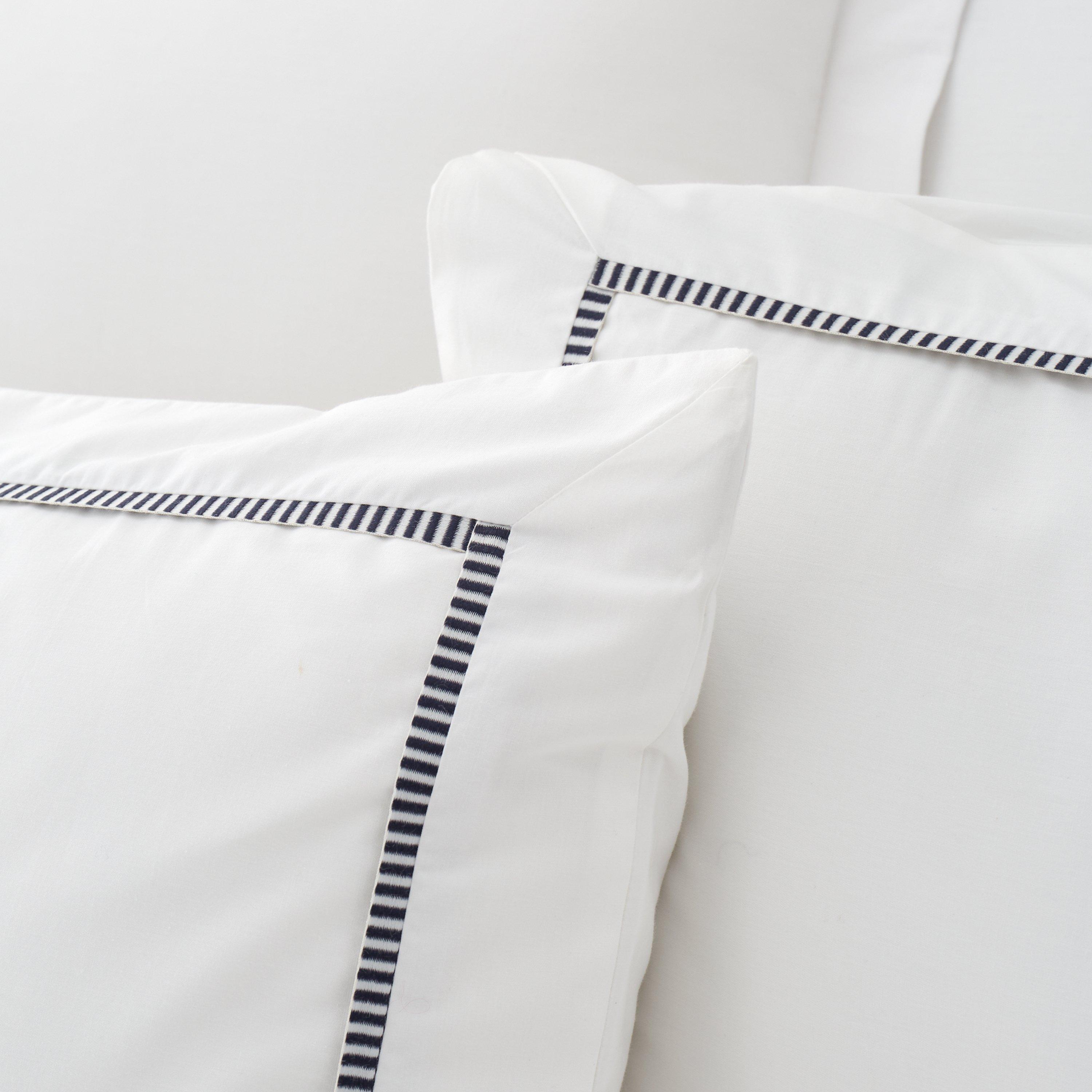 White / Black - Bianca - Contrast Trim 200 TC Cotton Duvet Cover Set - 3