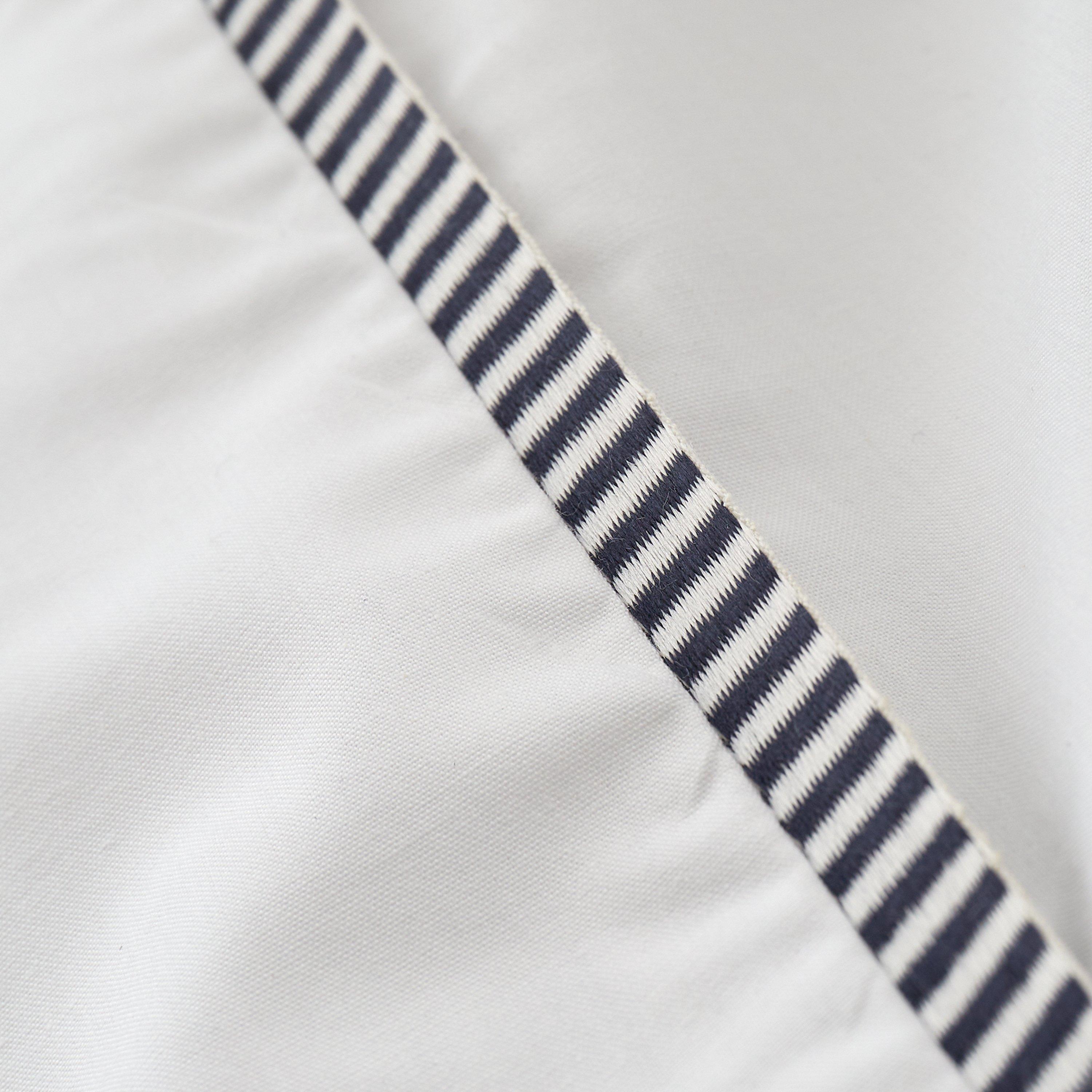 White / Black - Bianca - Contrast Trim 200 TC Cotton Duvet Cover Set - 5