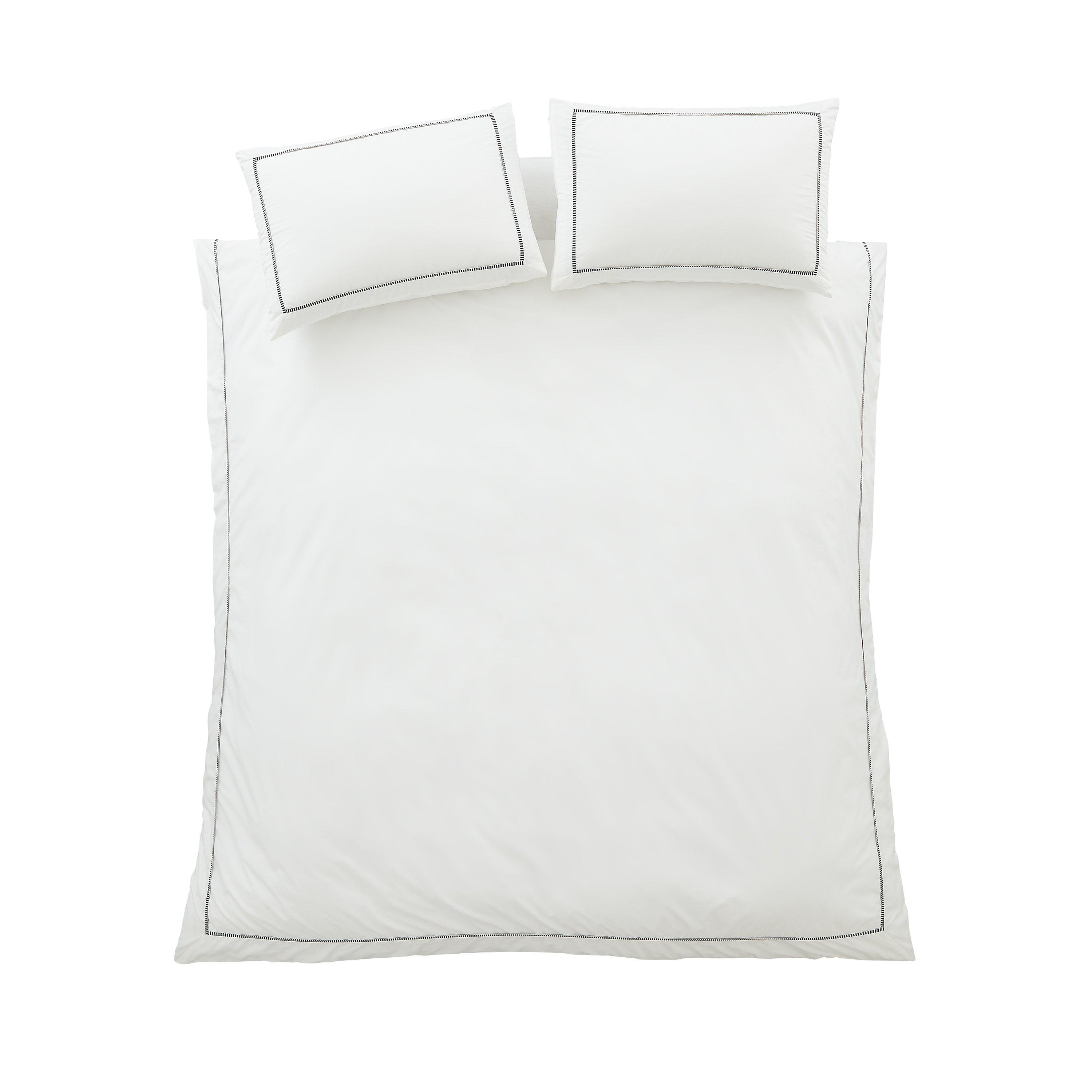 White / Black - Bianca - Contrast Trim 200 TC Cotton Duvet Cover Set - 6
