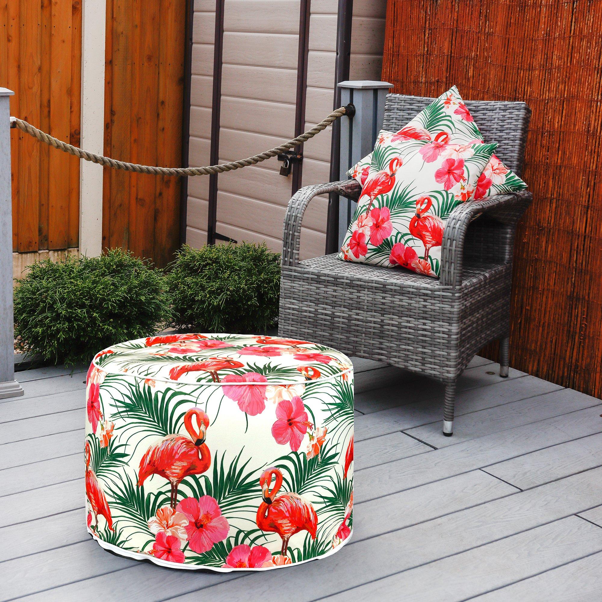 Flamingo - Streetwize - Flamingo Palm Print Inflatable Ottoman - 2