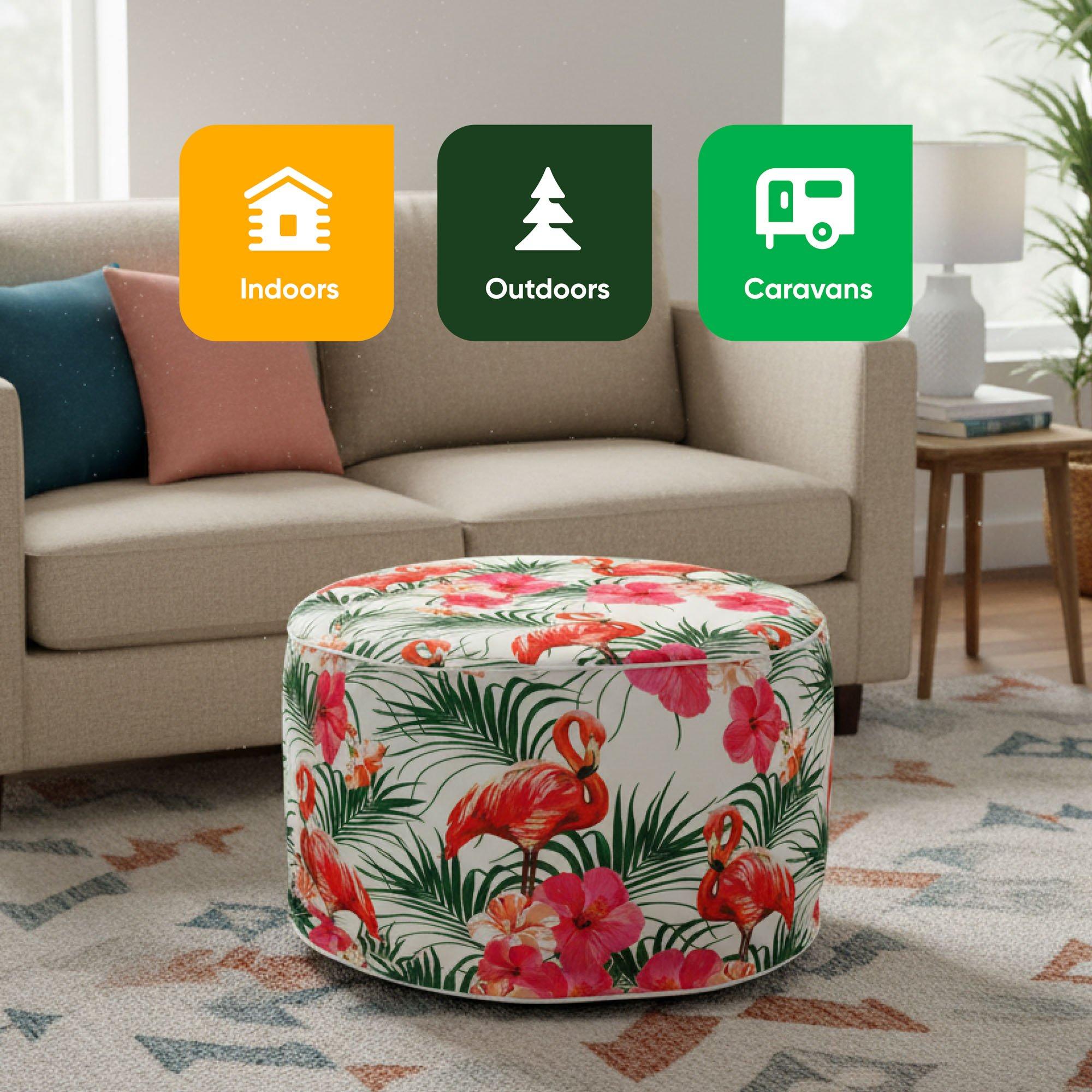Flamingo - Streetwize - Flamingo Palm Print Inflatable Ottoman - 6