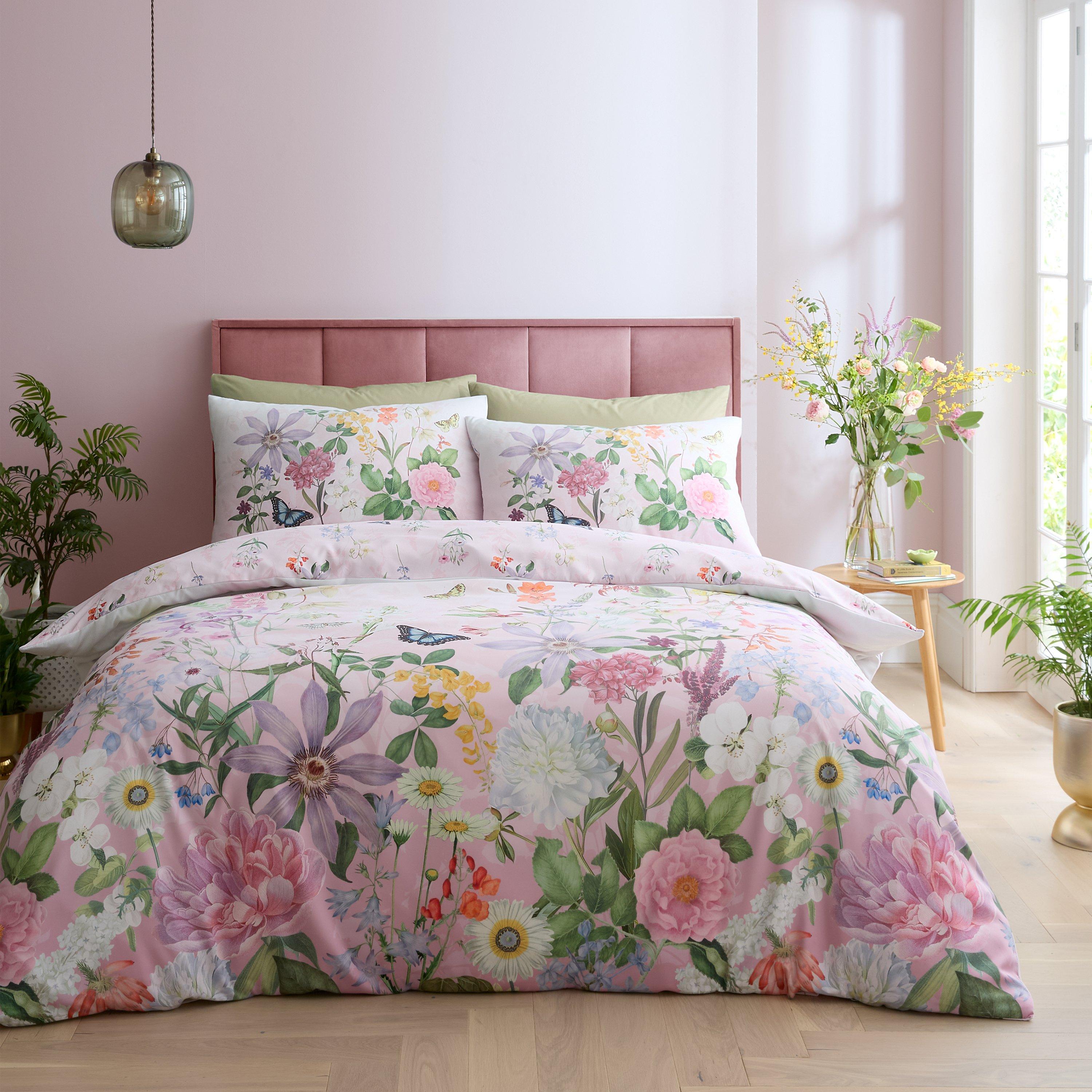 Pink - RHS by Catherine Lansfield - Enchanted Butterfly Garden So Soft Duvet Cover Set - 1