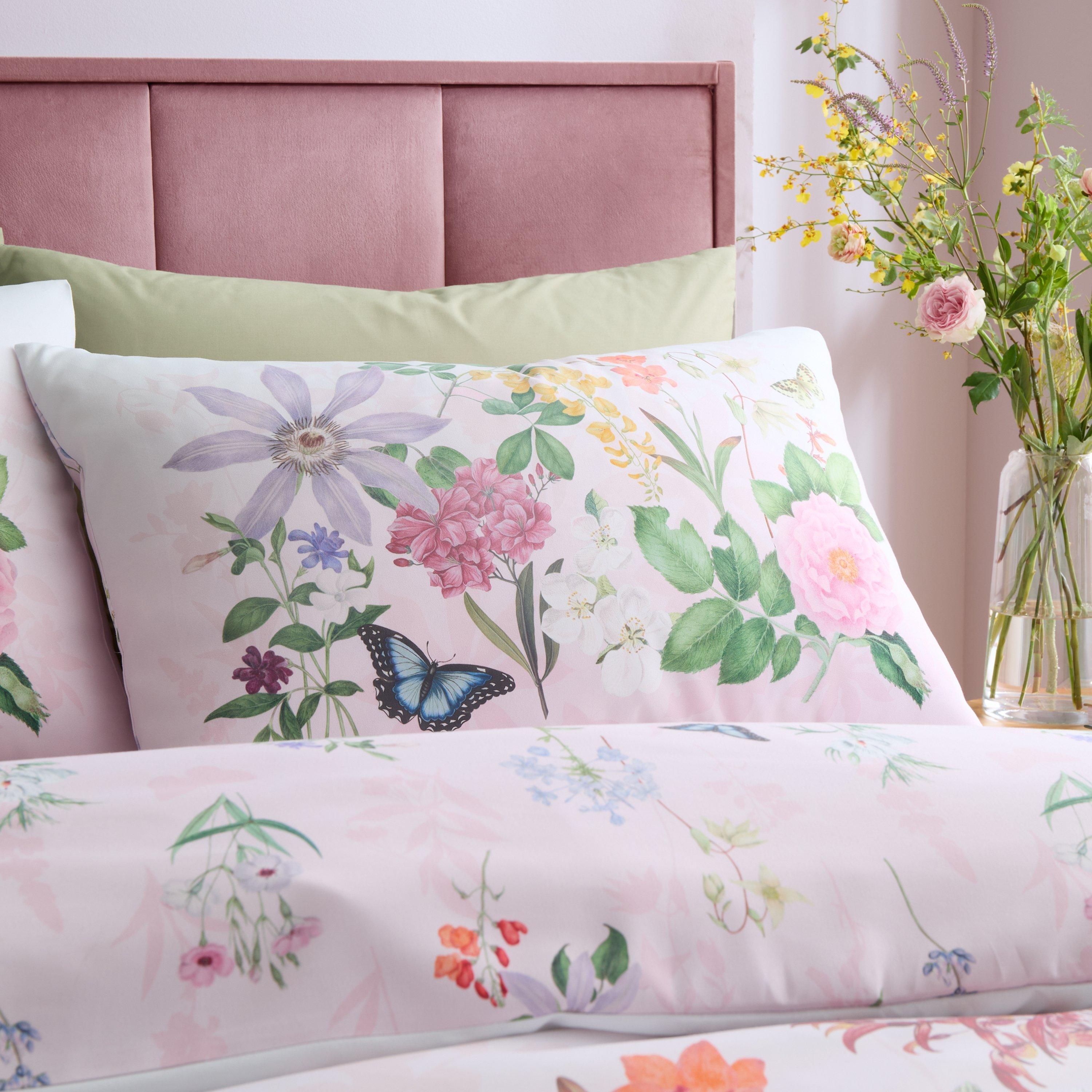 Pink - RHS by Catherine Lansfield - Enchanted Butterfly Garden So Soft Duvet Cover Set - 3