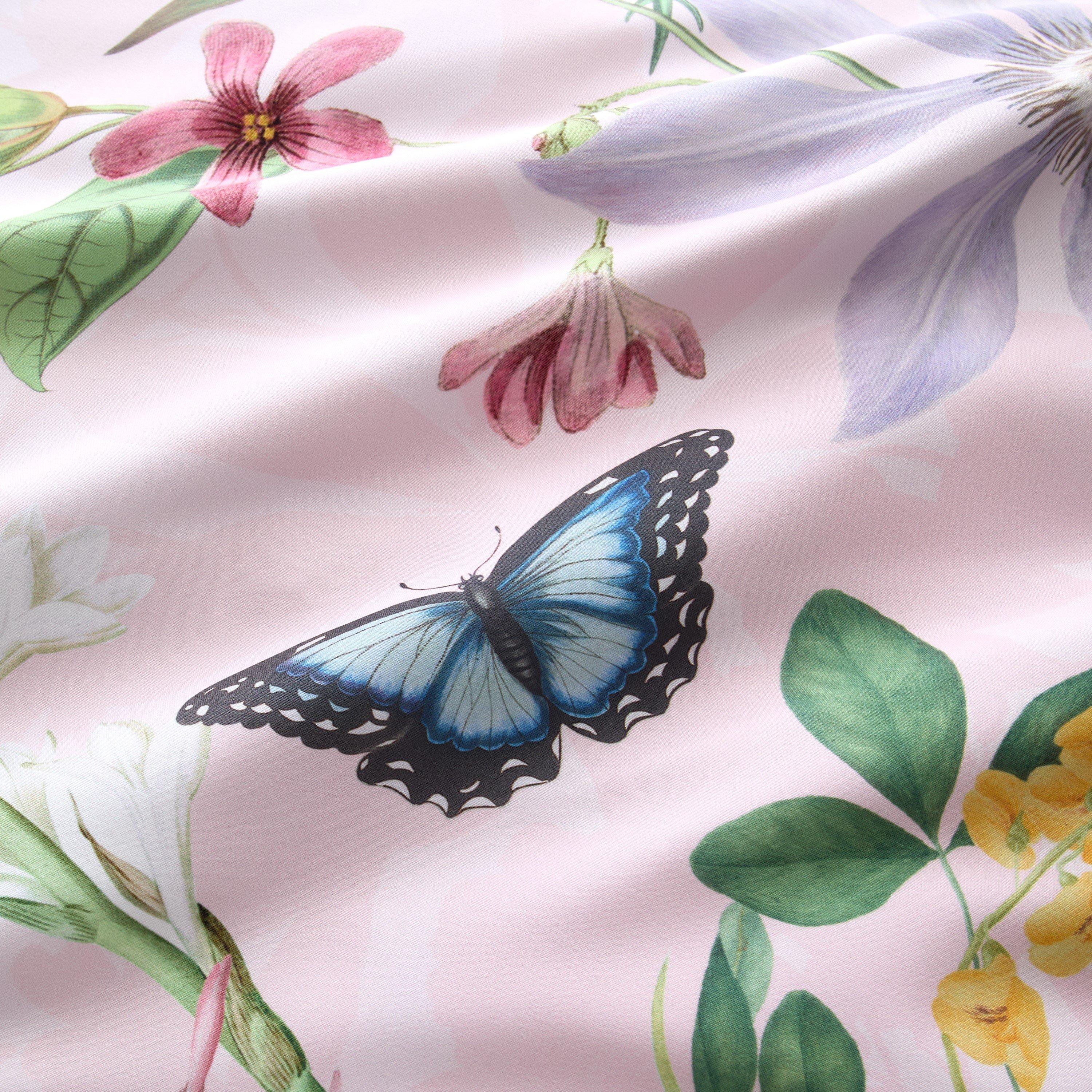 Pink - RHS by Catherine Lansfield - Enchanted Butterfly Garden So Soft Duvet Cover Set - 4