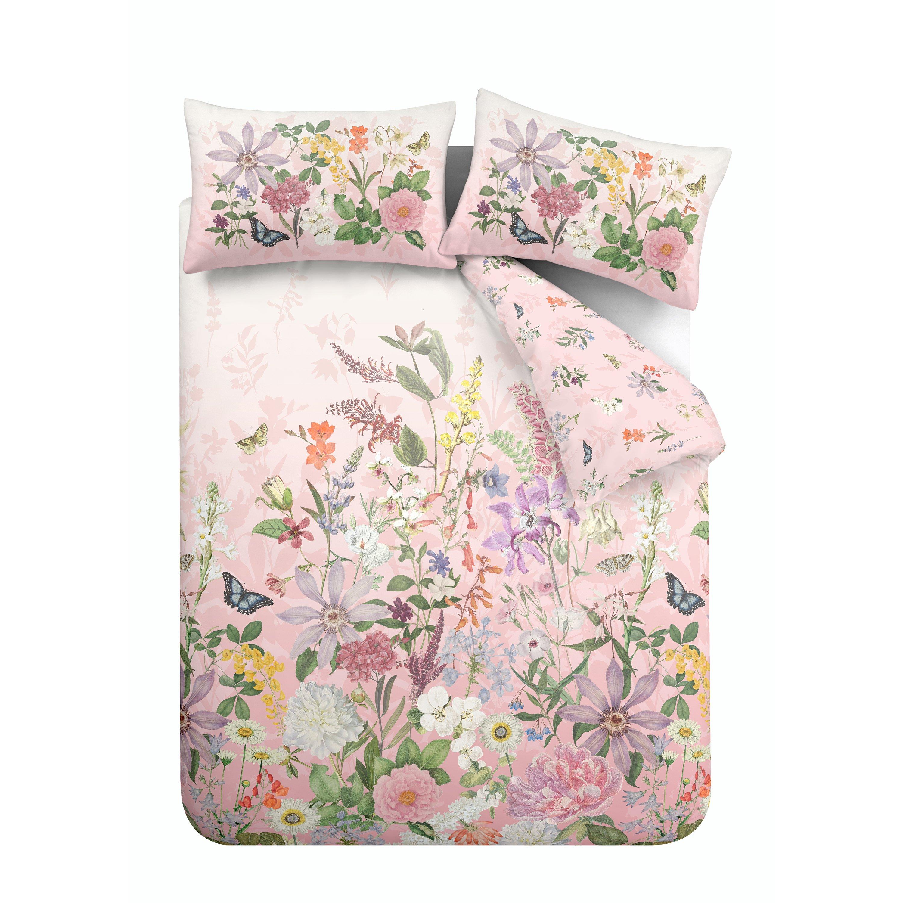Pink - RHS by Catherine Lansfield - Enchanted Butterfly Garden So Soft Duvet Cover Set - 6