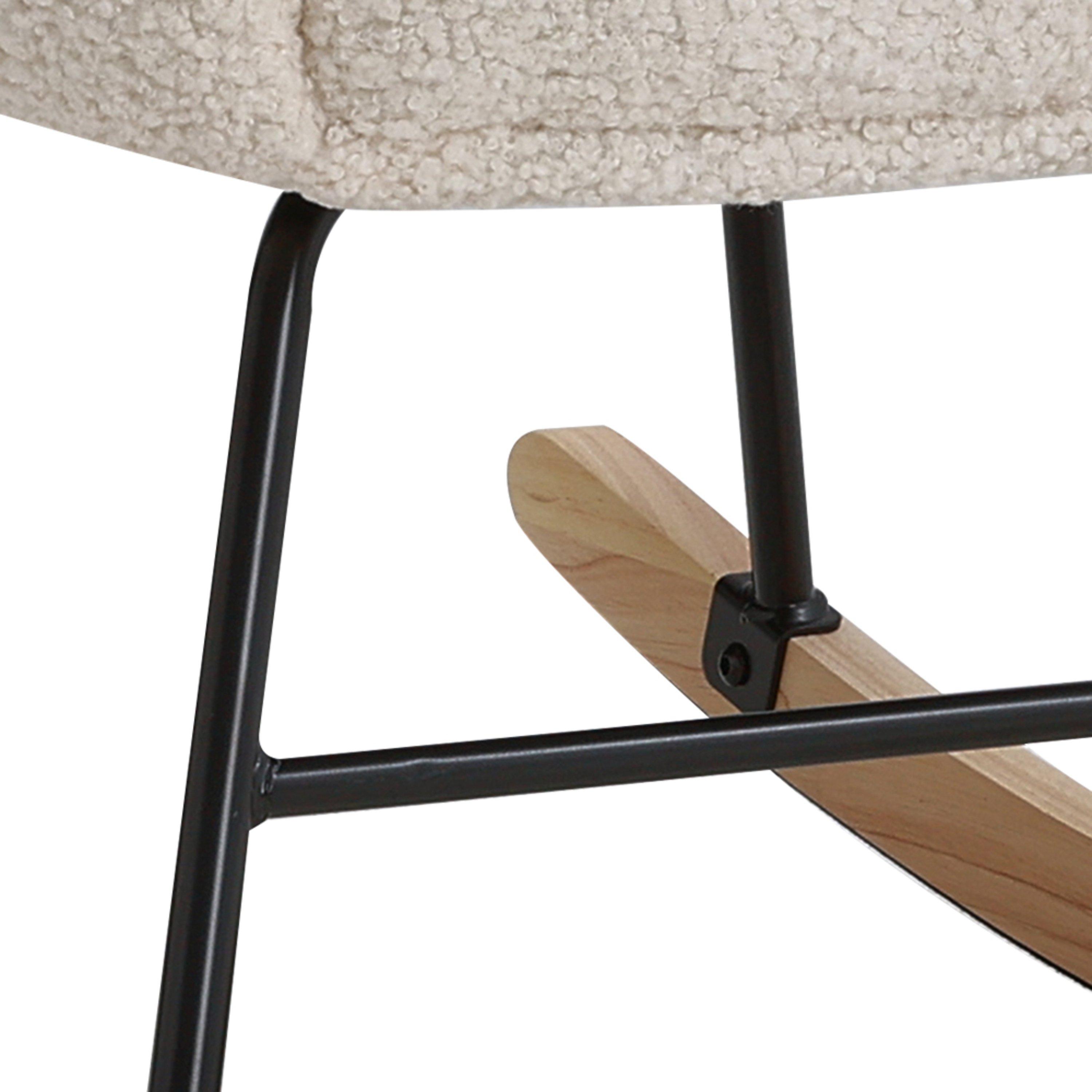 White - Kabinet UK - Tufted Upholstered Rocking Chair White - 11