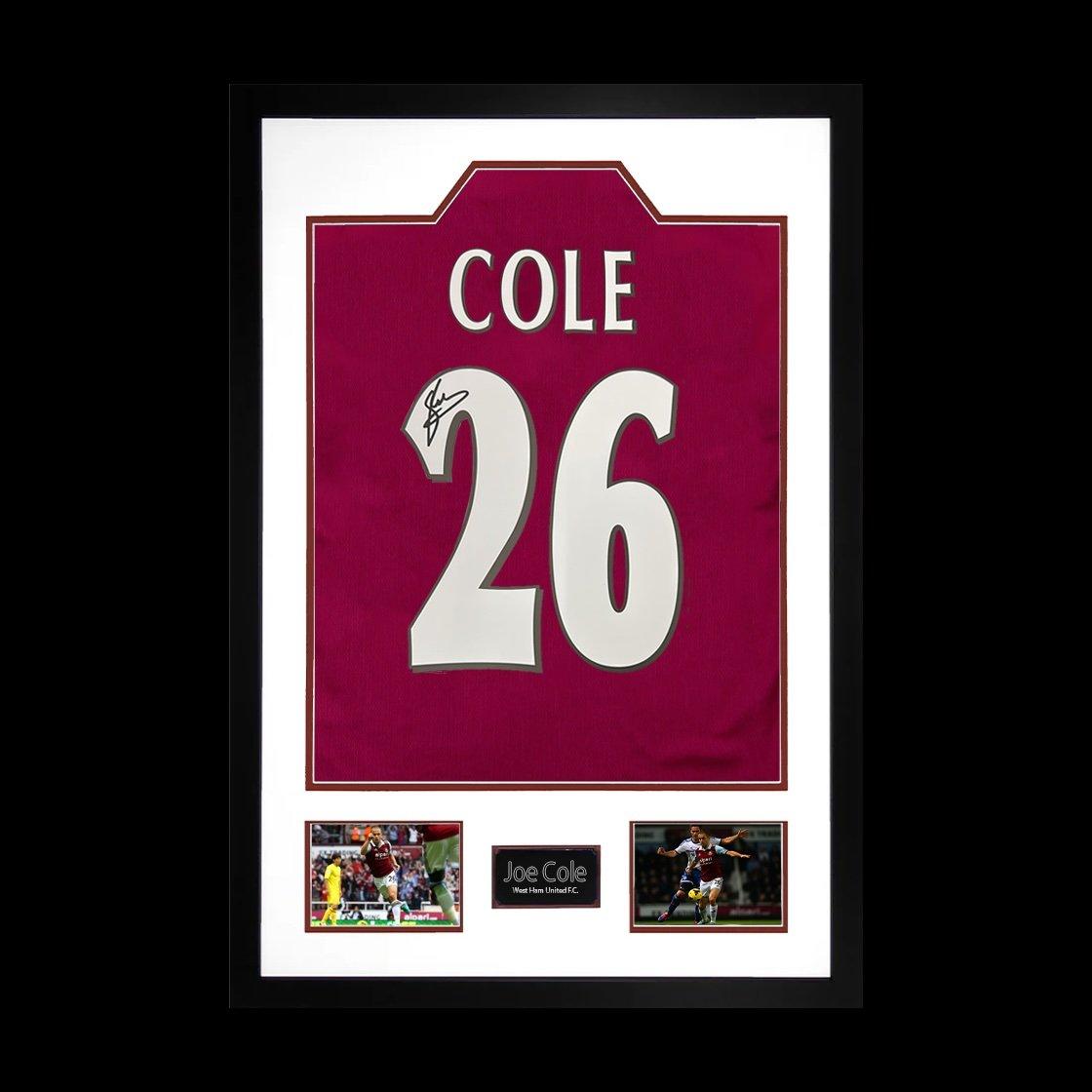 The Fan Cave  Joe Cole Signed West Ham Shirt Premium Frame - Red - 850x600mm