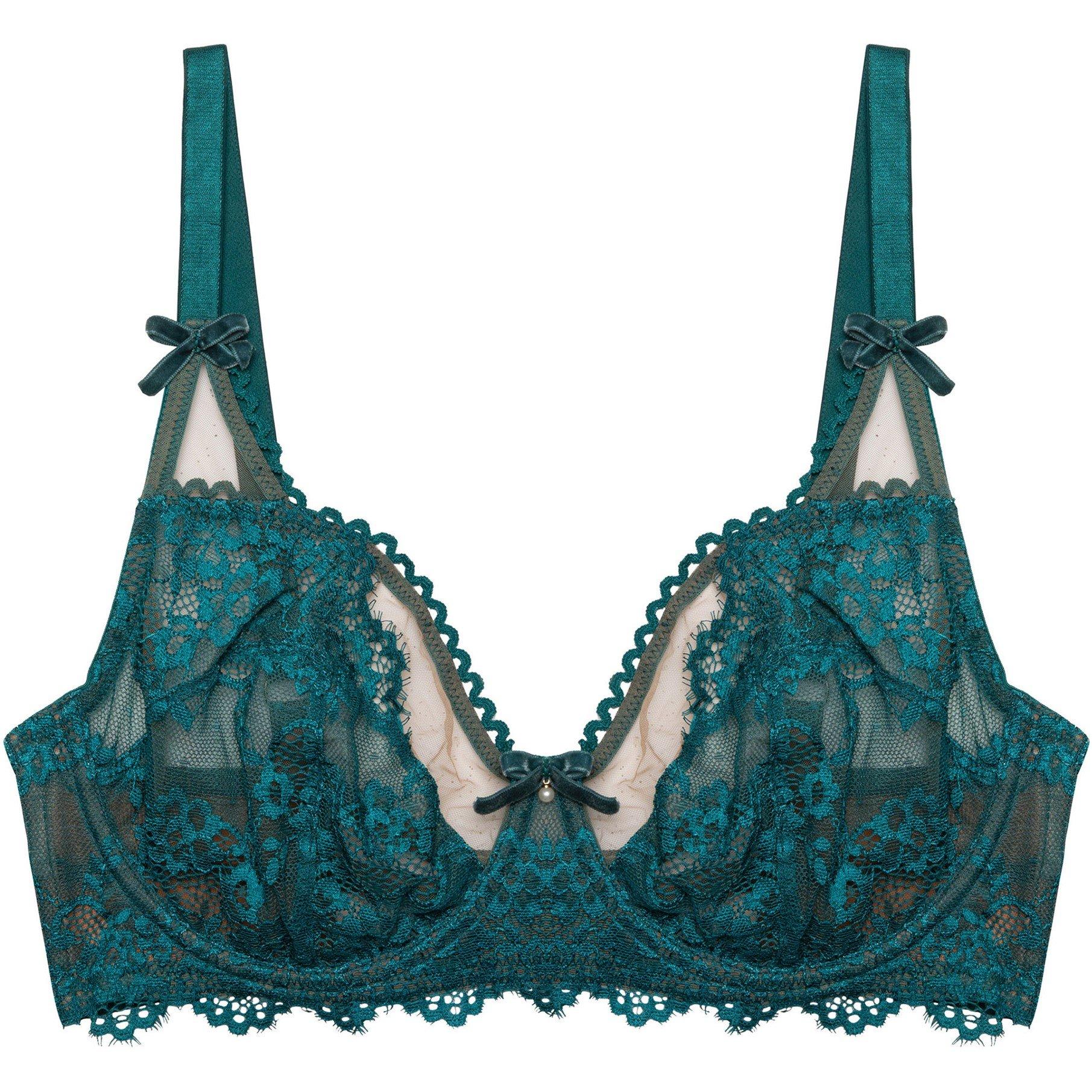 Teal - Playful Promises - Phoebe Teal Eyelash Lace Balconette Bra - 7