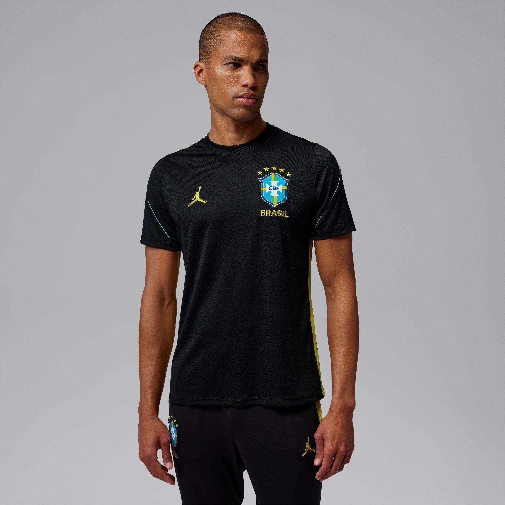 Black/Yellow - Nike - Brazil Strike Mens Jordan Football Shirt - 1