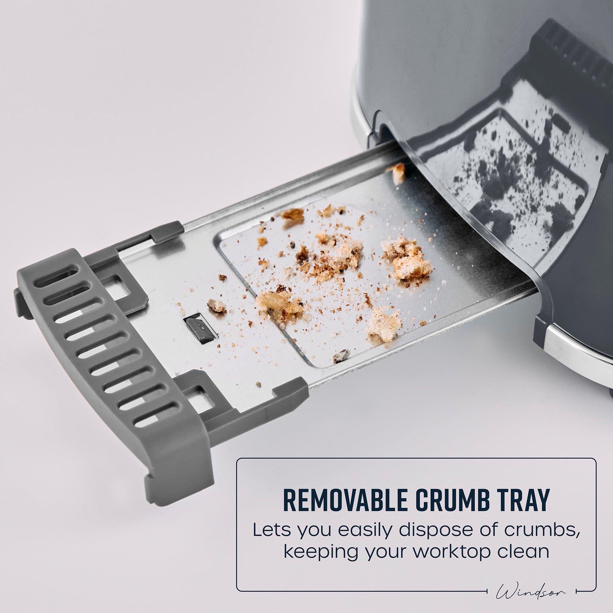 Grey - Swan - Windsor 2 Slice Textured Toaster Grey - 6