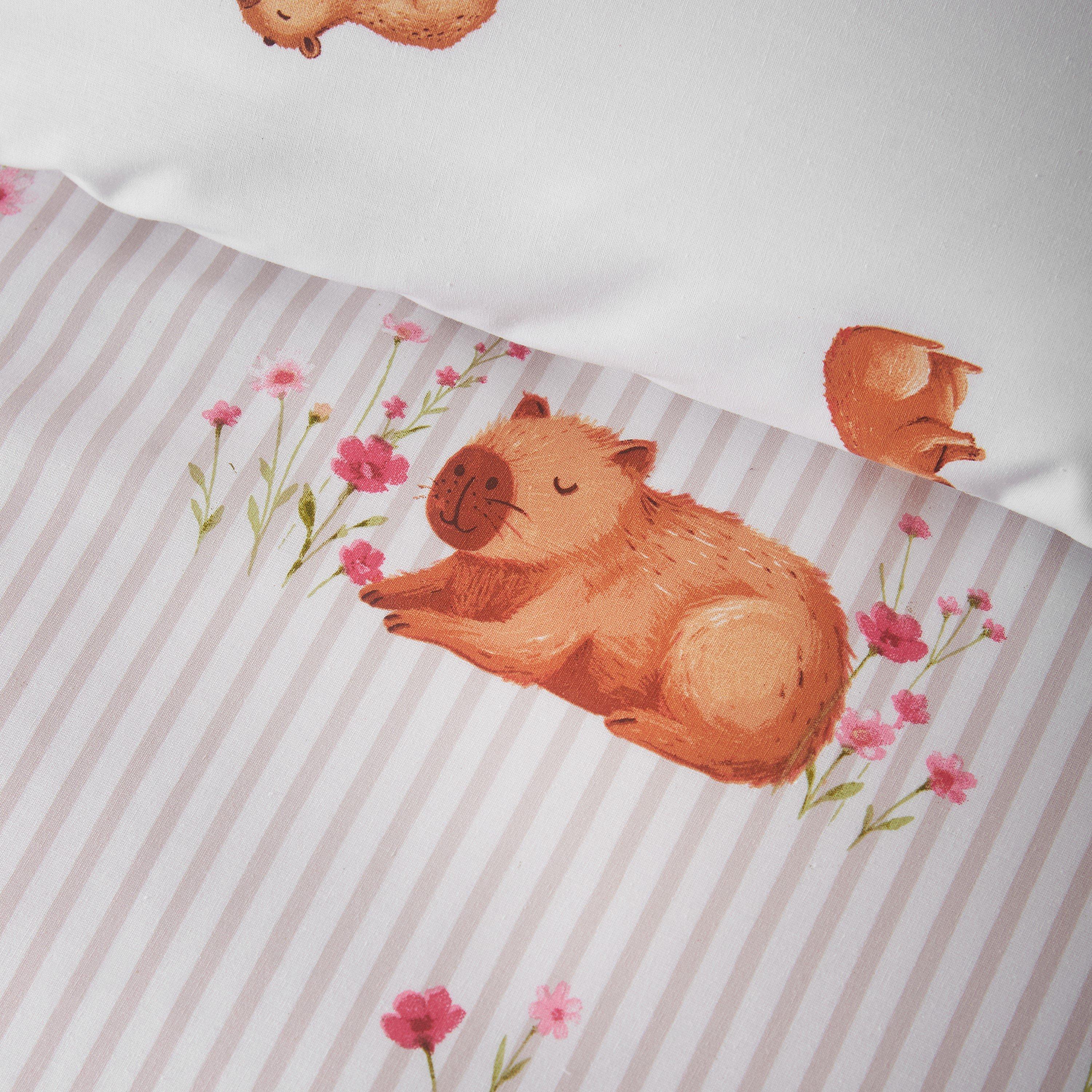 Natural - Catherine Lansfield - Happy Capy(bara) Reversible Duvet Cover Set - 4