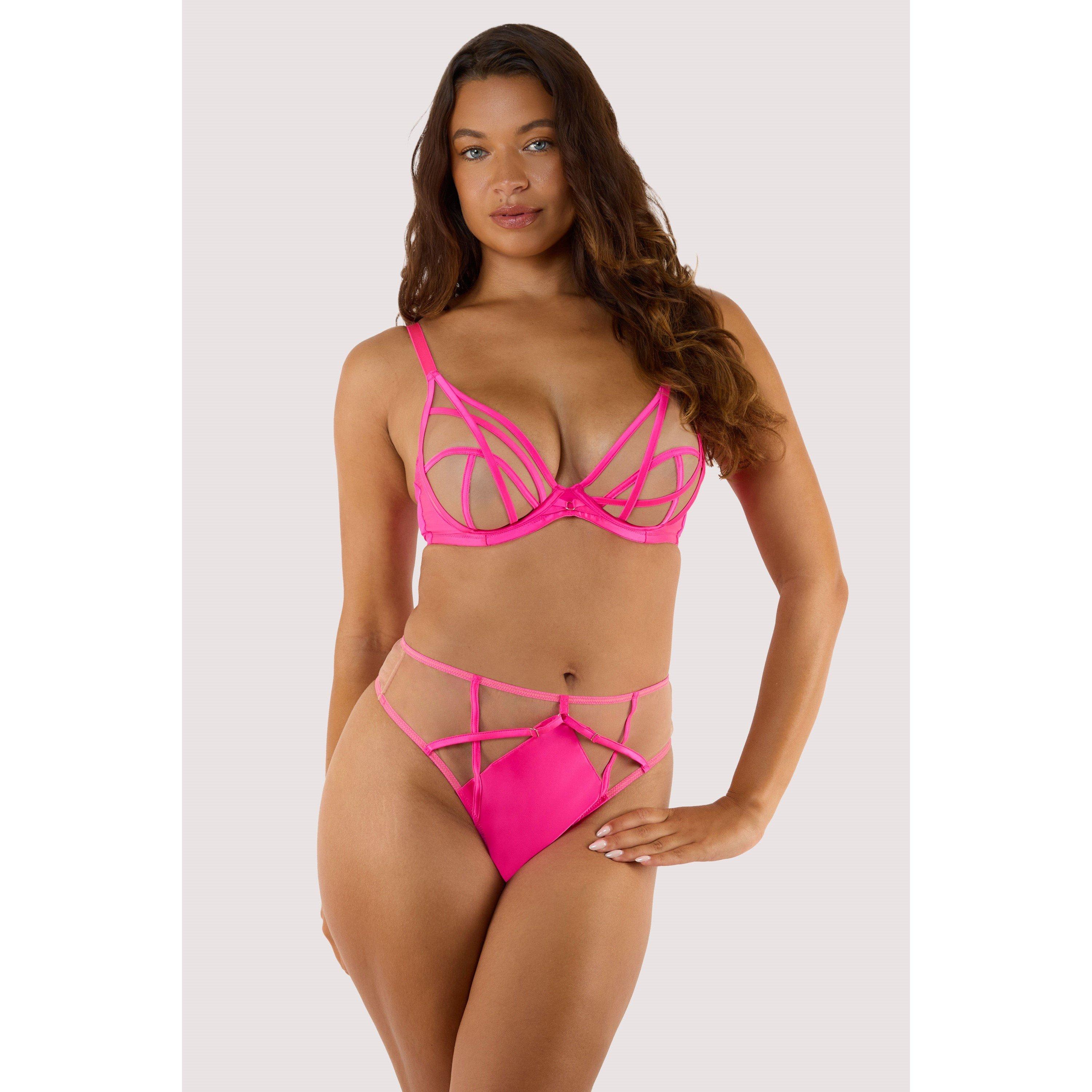 Neon Pink - Playful Promises - Ramona Neon Pink High Waist Brief - 4