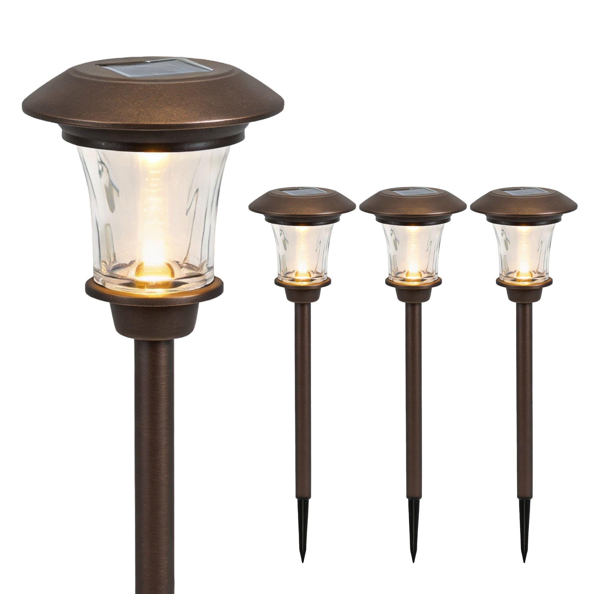 Streetwize  Solar Metal Pathway Stake Lights (Pack Of 4) - Black