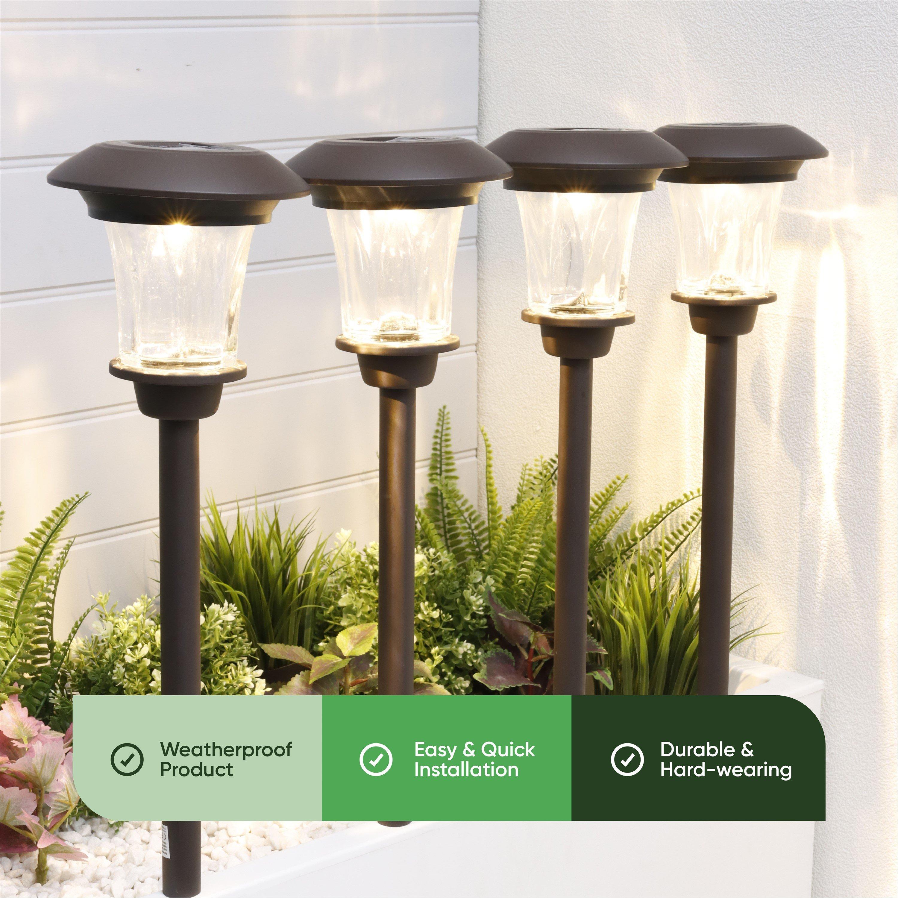 Black - Streetwize - Solar Metal Pathway Stake Lights (Pack of 4) - 3
