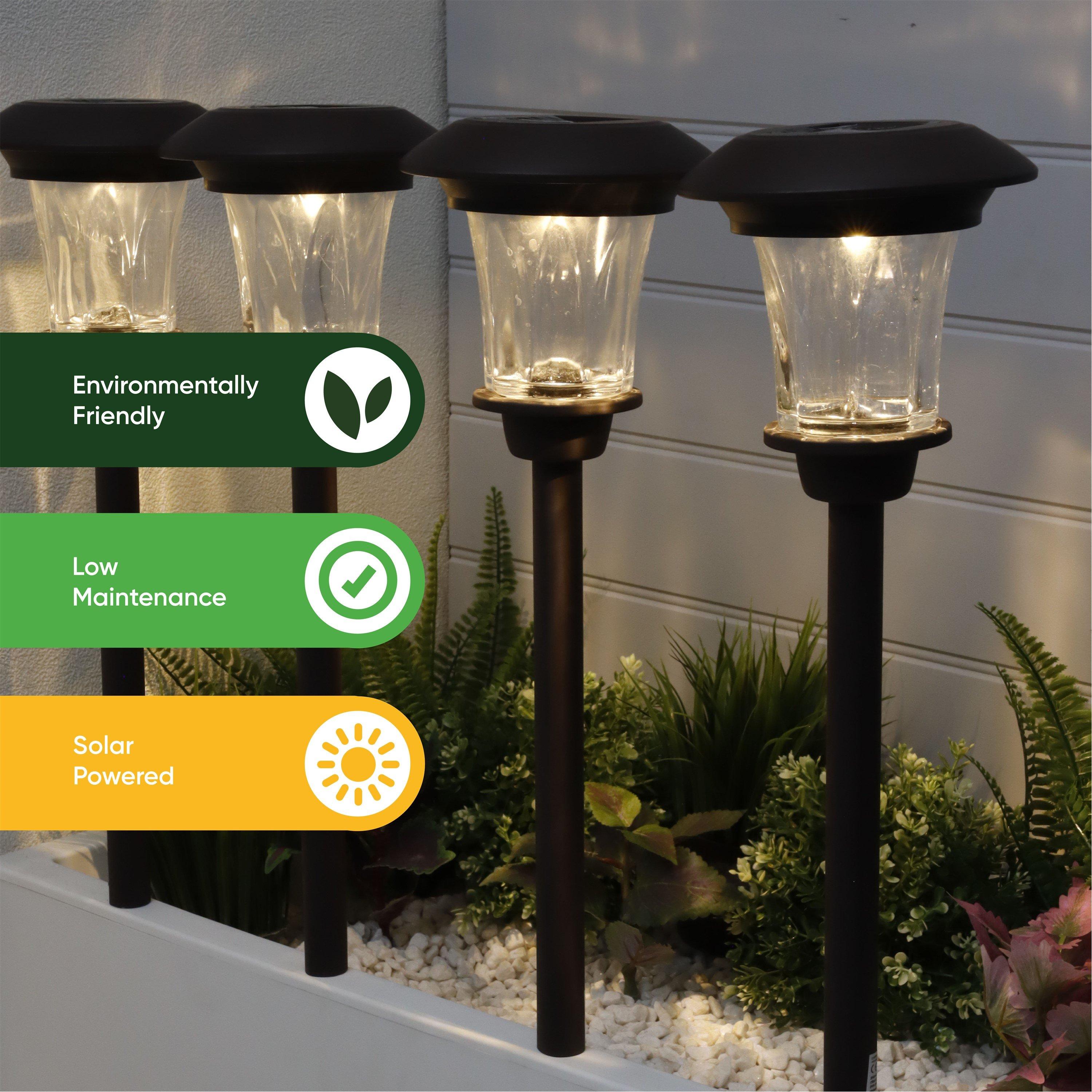 Black - Streetwize - Solar Metal Pathway Stake Lights (Pack of 4) - 6