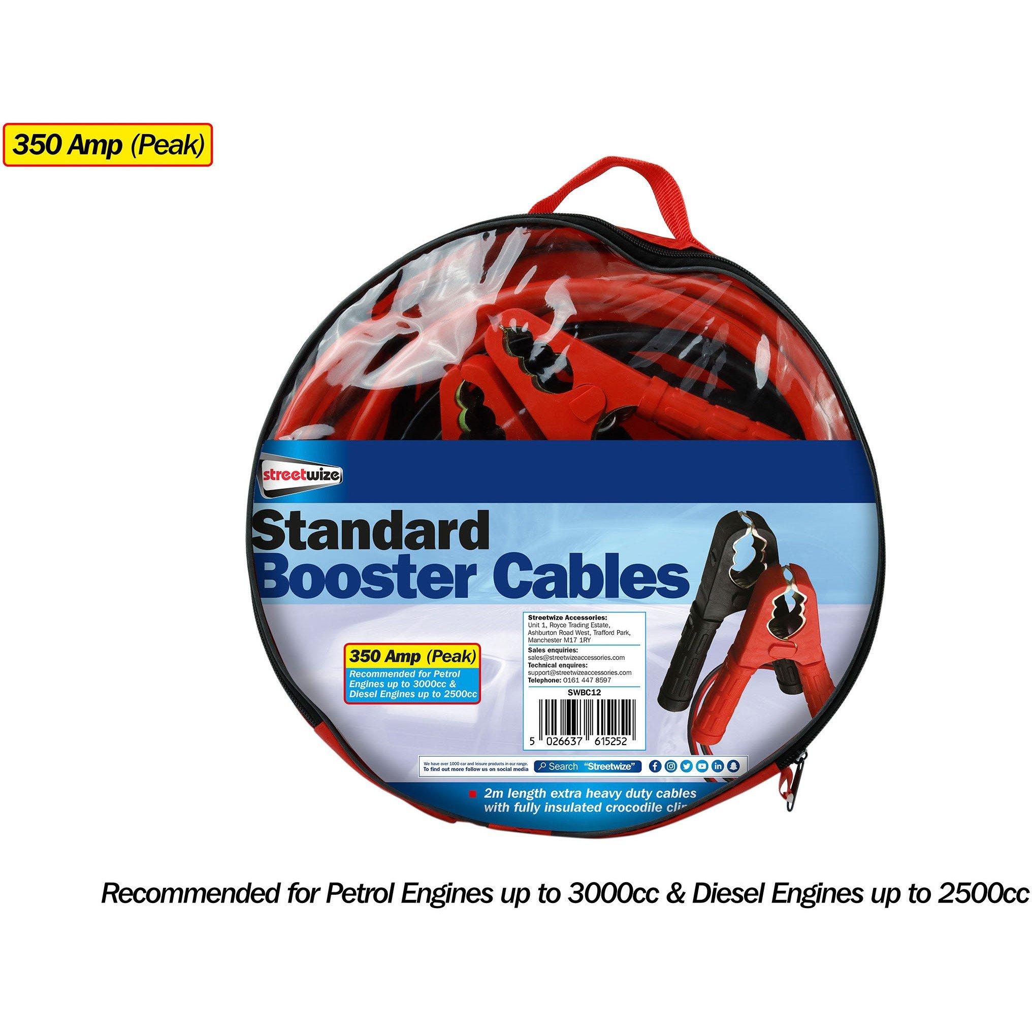 Red/Black - Streetwize - 2M 350 Amp Booster Cables - 2