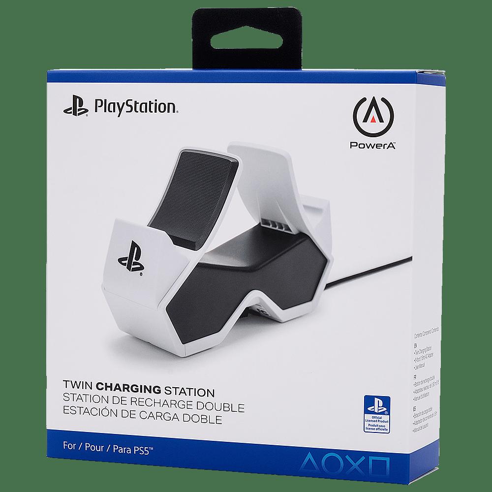 White/Black - PowerA - Twin Charging Station for DualSense Wireless Controllers (UK Plug) - 1
