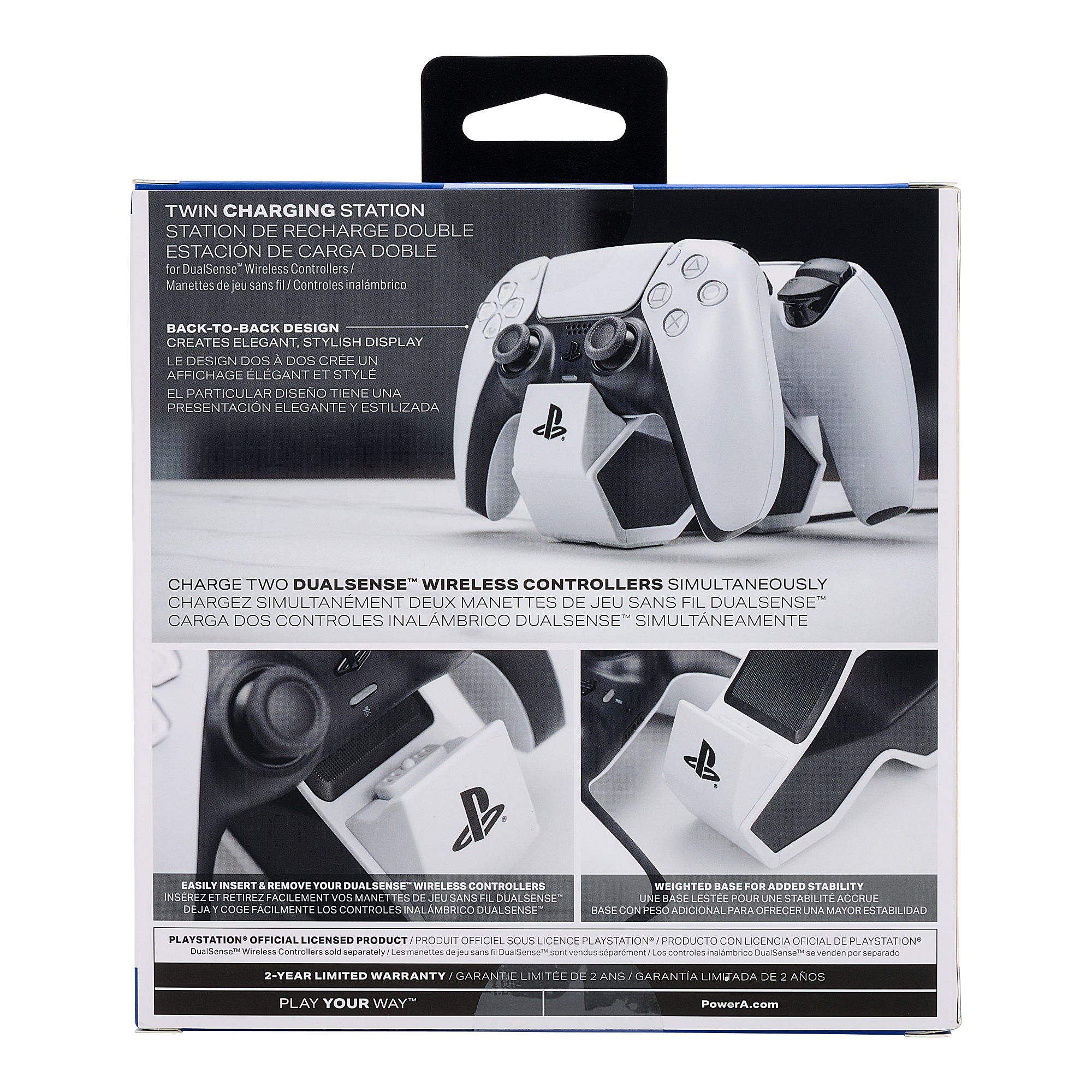 White/Black - PowerA - Twin Charging Station for DualSense Wireless Controllers (UK Plug) - 7