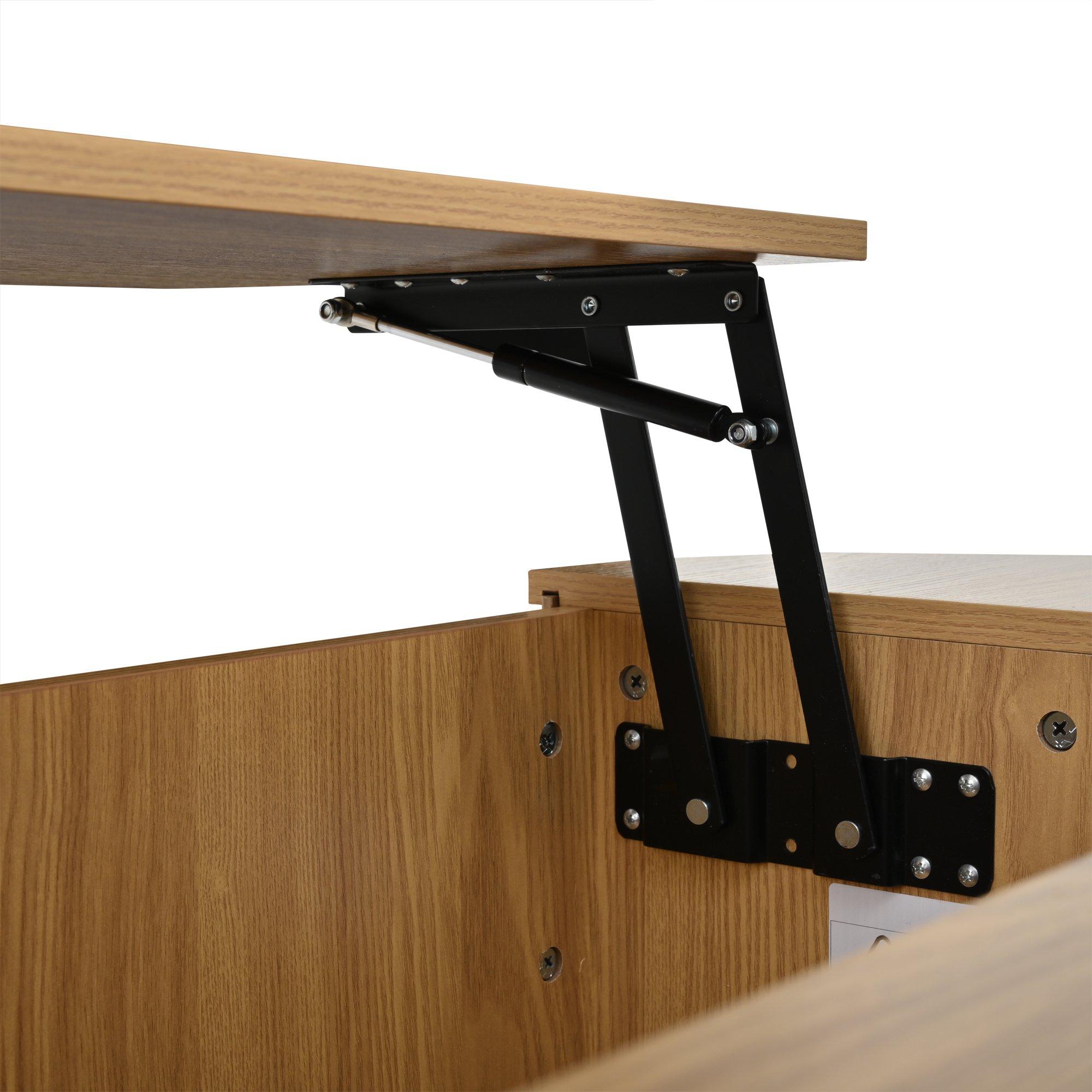 Wood - Urban Meuble - Lift Up Oval Coffee Table With Hidden Storage - 16
