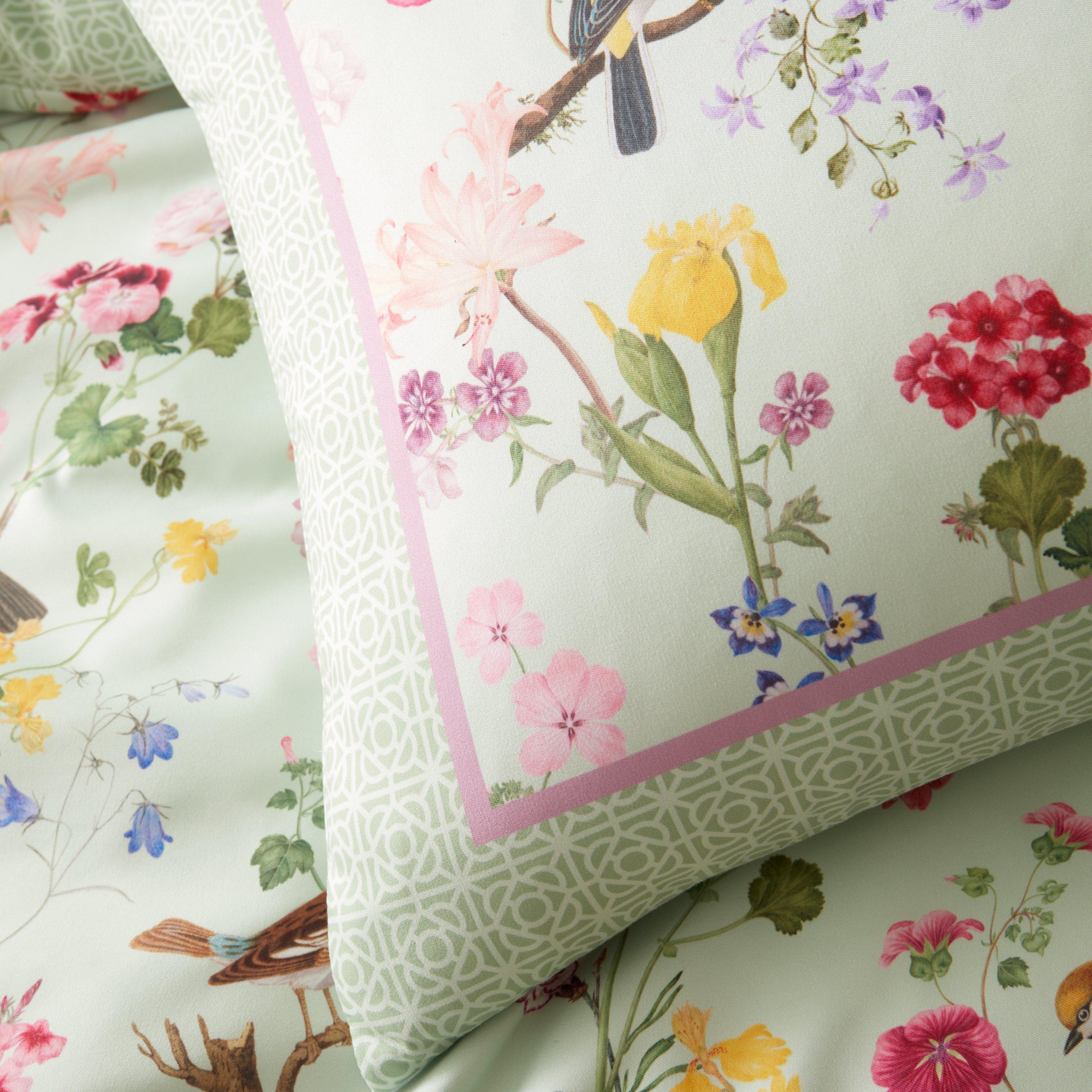 Green - RHS by Catherine Lansfield - Birds In Bloom So Soft Duvet Cover Set - 4
