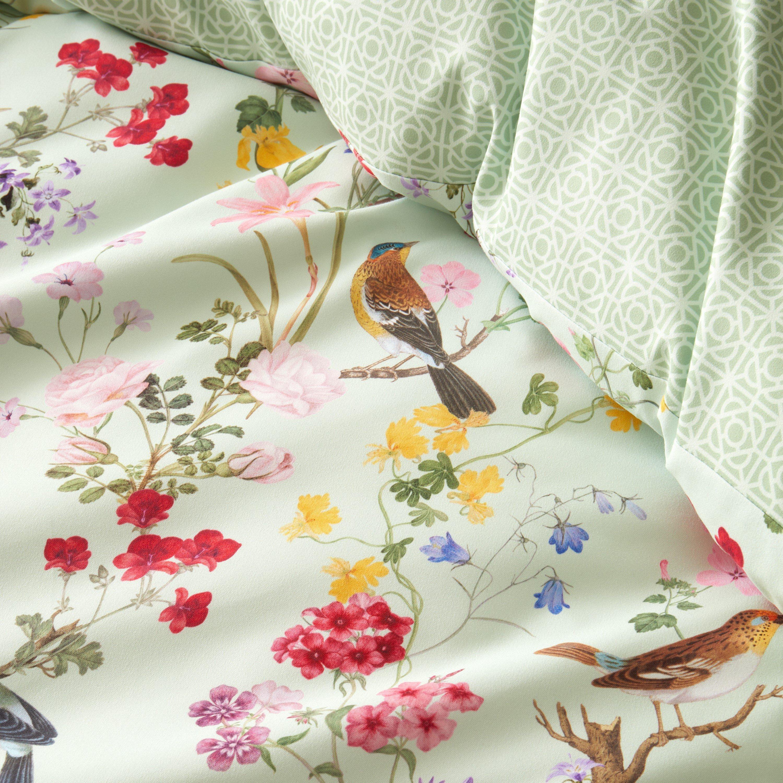 Green - RHS by Catherine Lansfield - Birds In Bloom So Soft Duvet Cover Set - 5