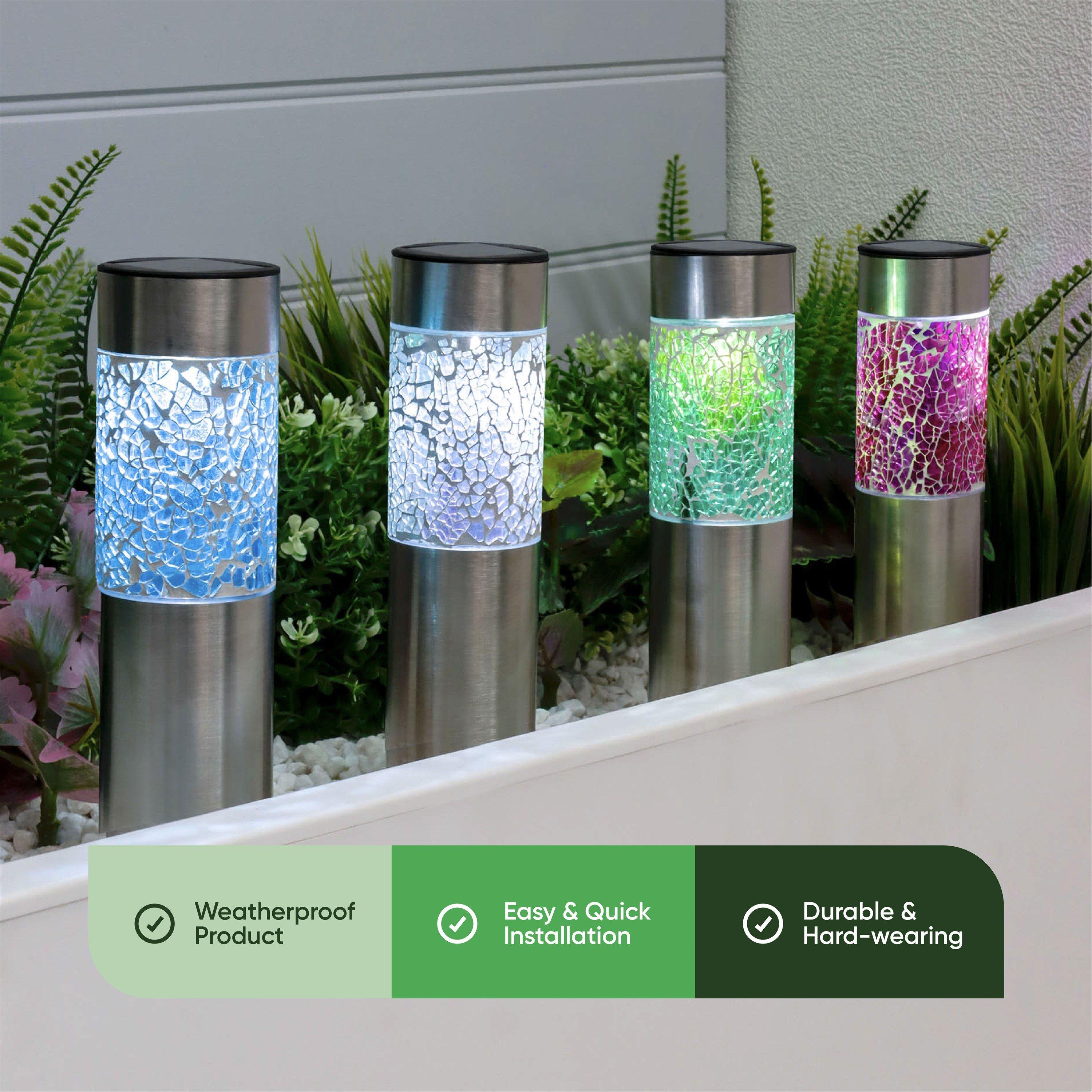 Multi - Streetwize - Pack of 4 Solar Mosaic Stake Lights - 3