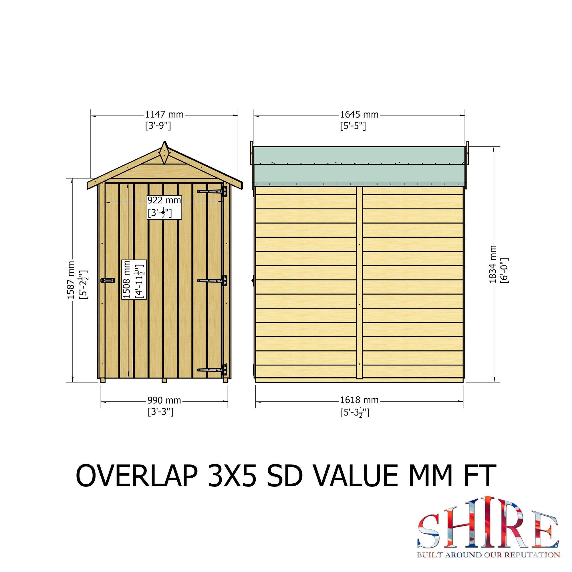 Wood - Shire - Overlap 3x5 Single Door Value - 4