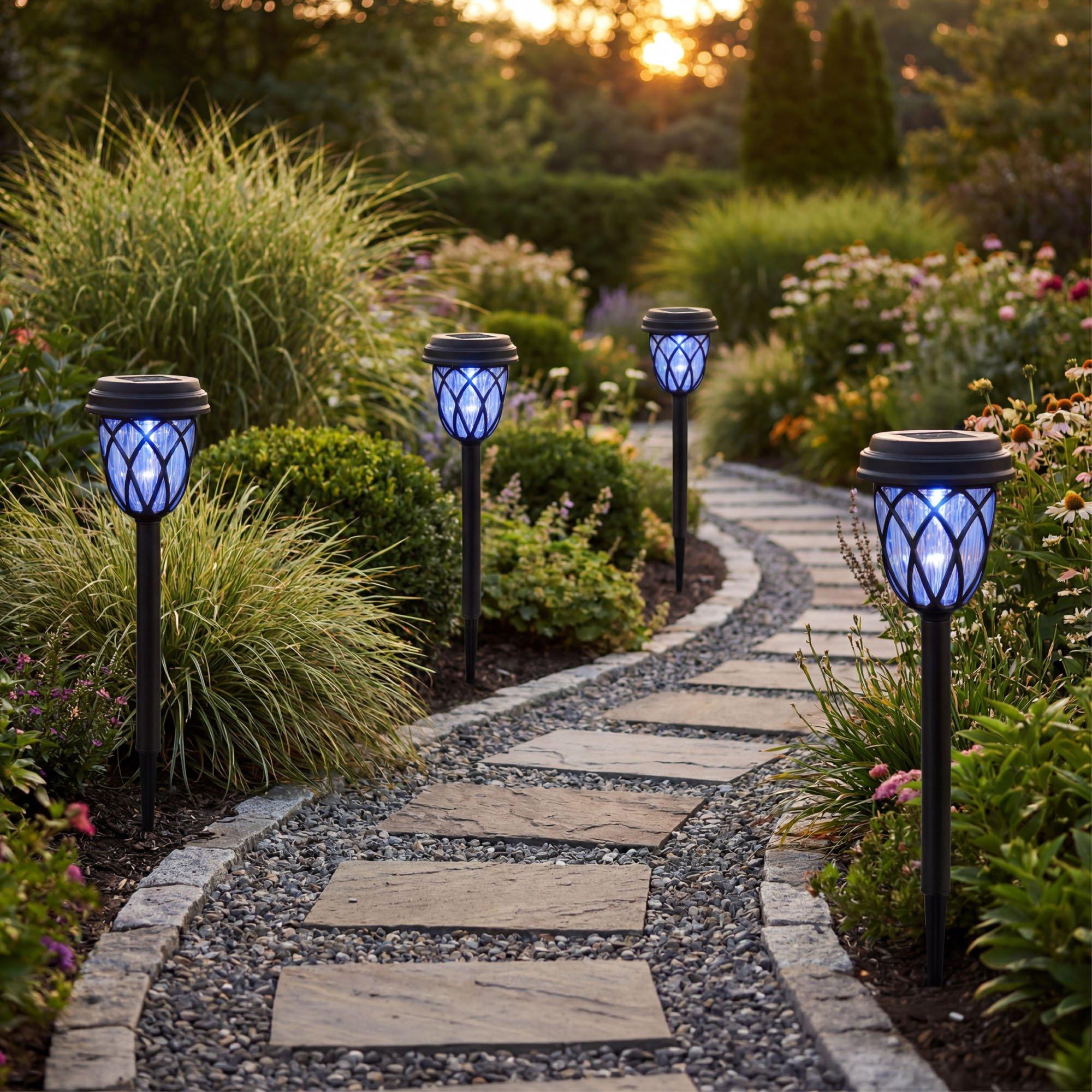 Black - Streetwize - Solar Pathway Stake Lights (Pack of 4) - 1