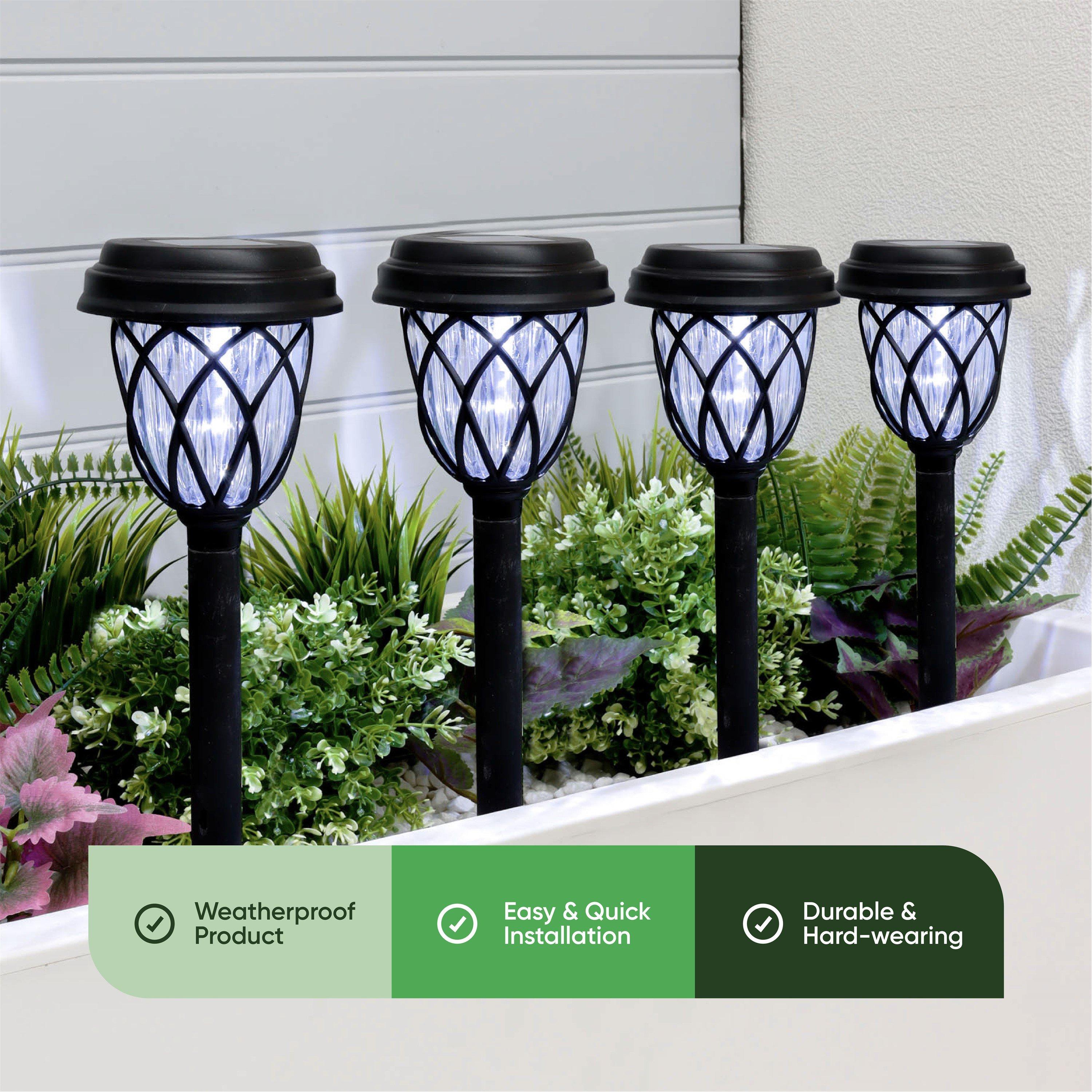 Black - Streetwize - Solar Pathway Stake Lights (Pack of 4) - 3