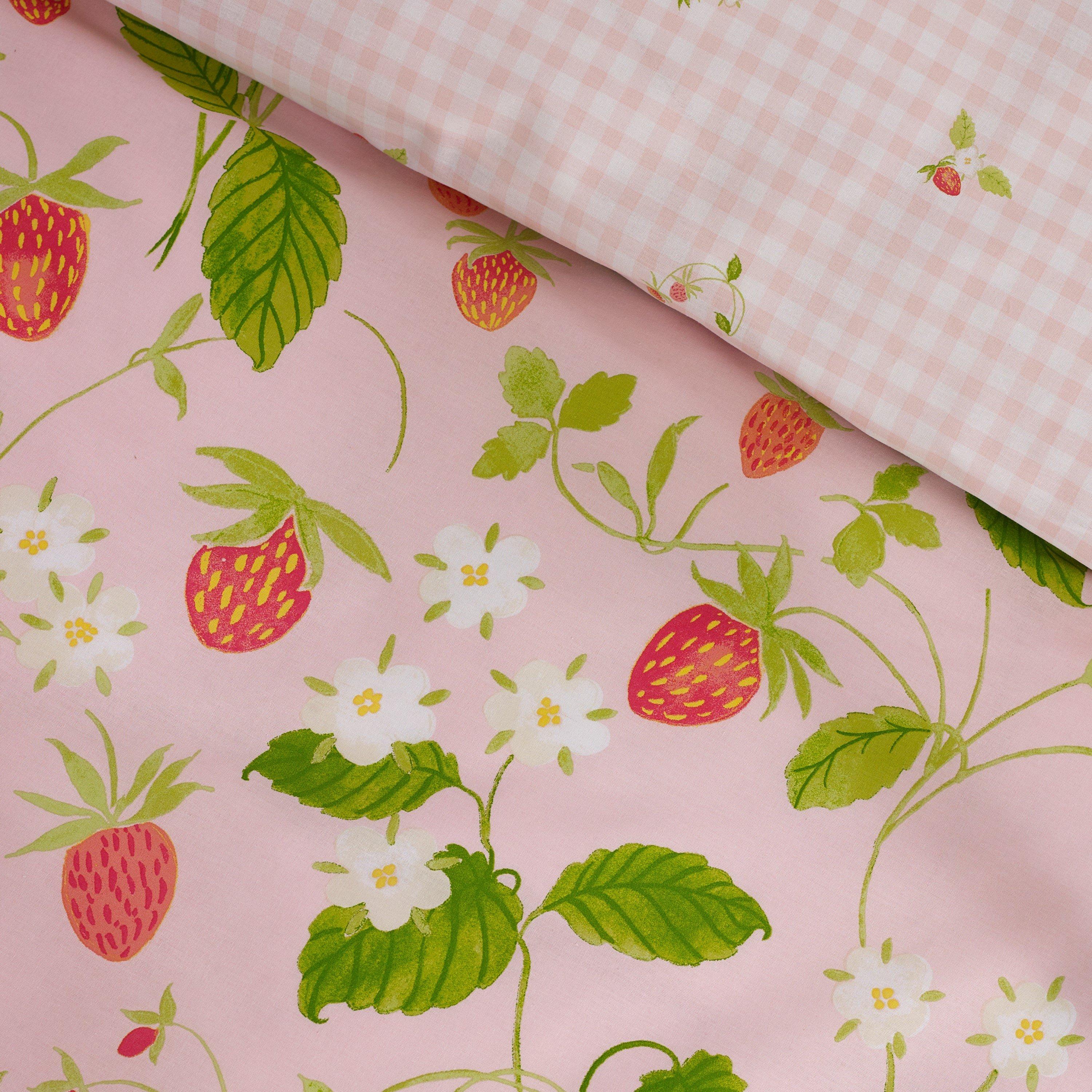 Pink - Catherine Lansfield - Strawberry Frills Gingham Duvet Cover Set - 4