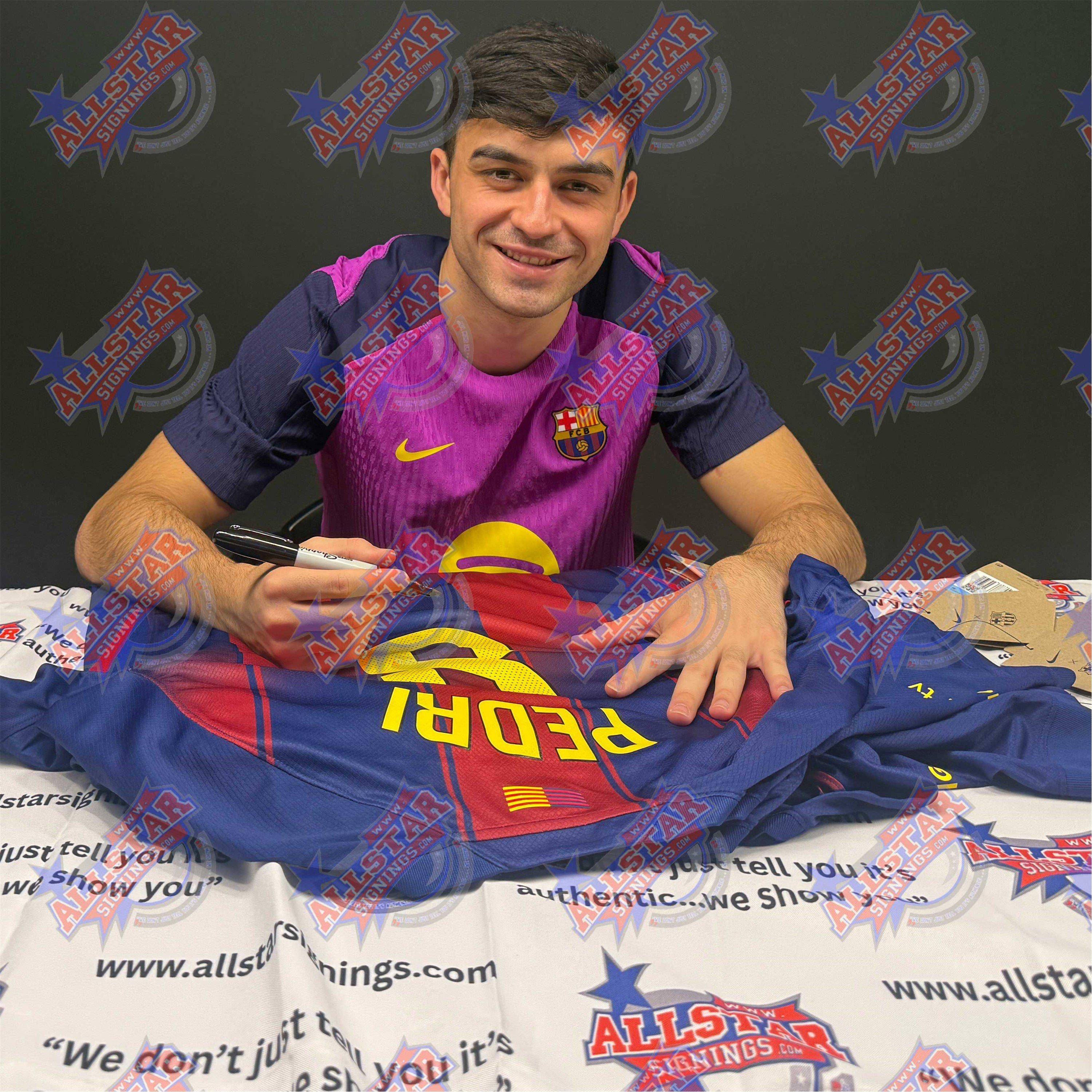 Blue - FC Barcelona - Pedri Signed & Framed Barcelona football shirt - 2