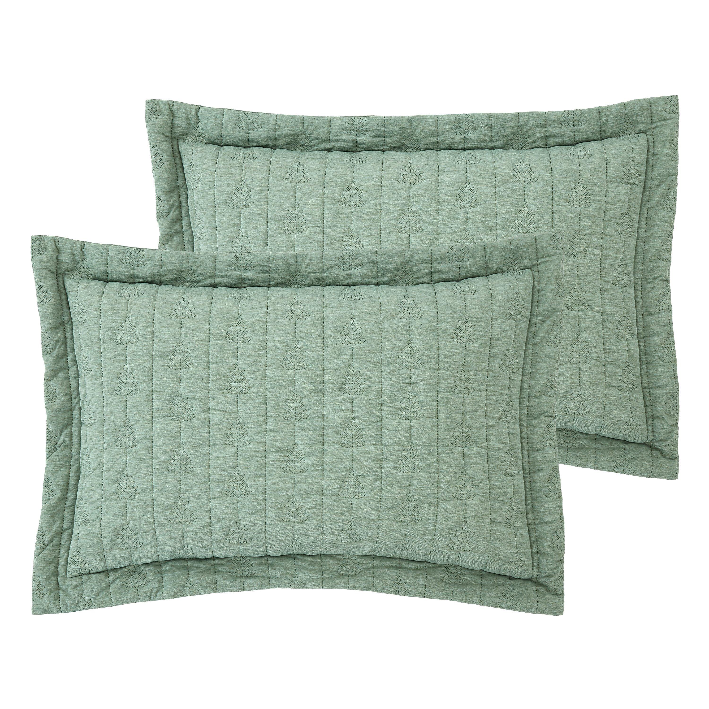 Green - Pineapple Elephant - Tamba Leaf Pinsonic Quilted Oxford Pillowcase Pair - 4